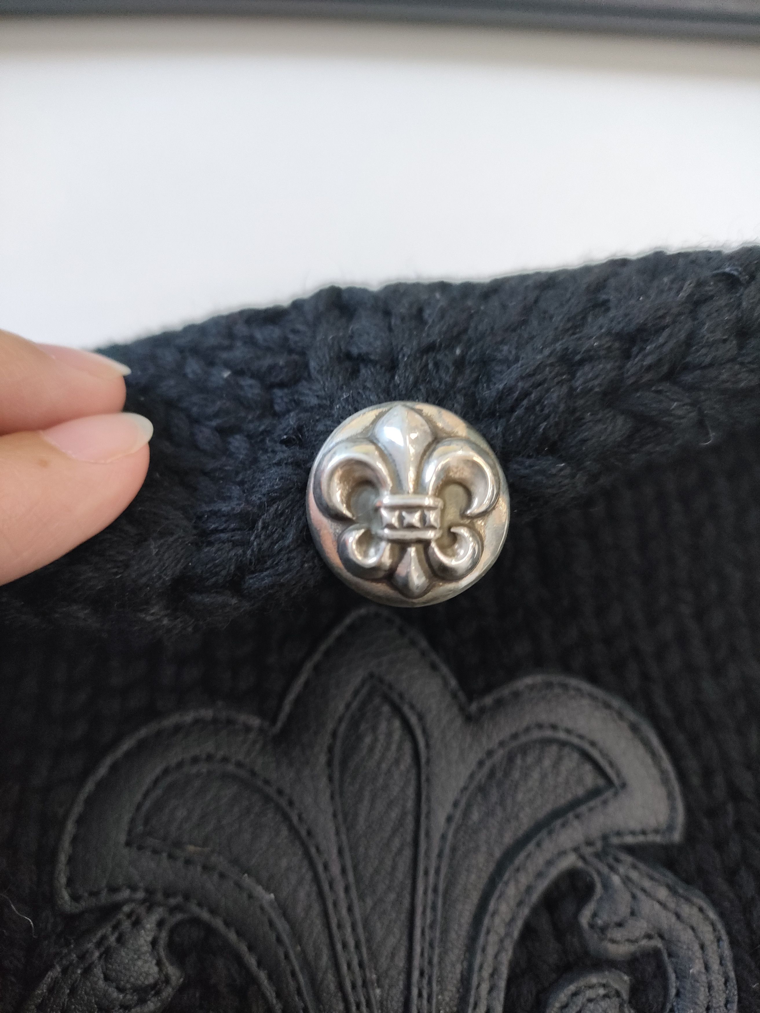 Chrome Hearts Chrome Hearts Black Cashmere Fleur Patch Beanie Size ONE SIZE - 5 Thumbnail