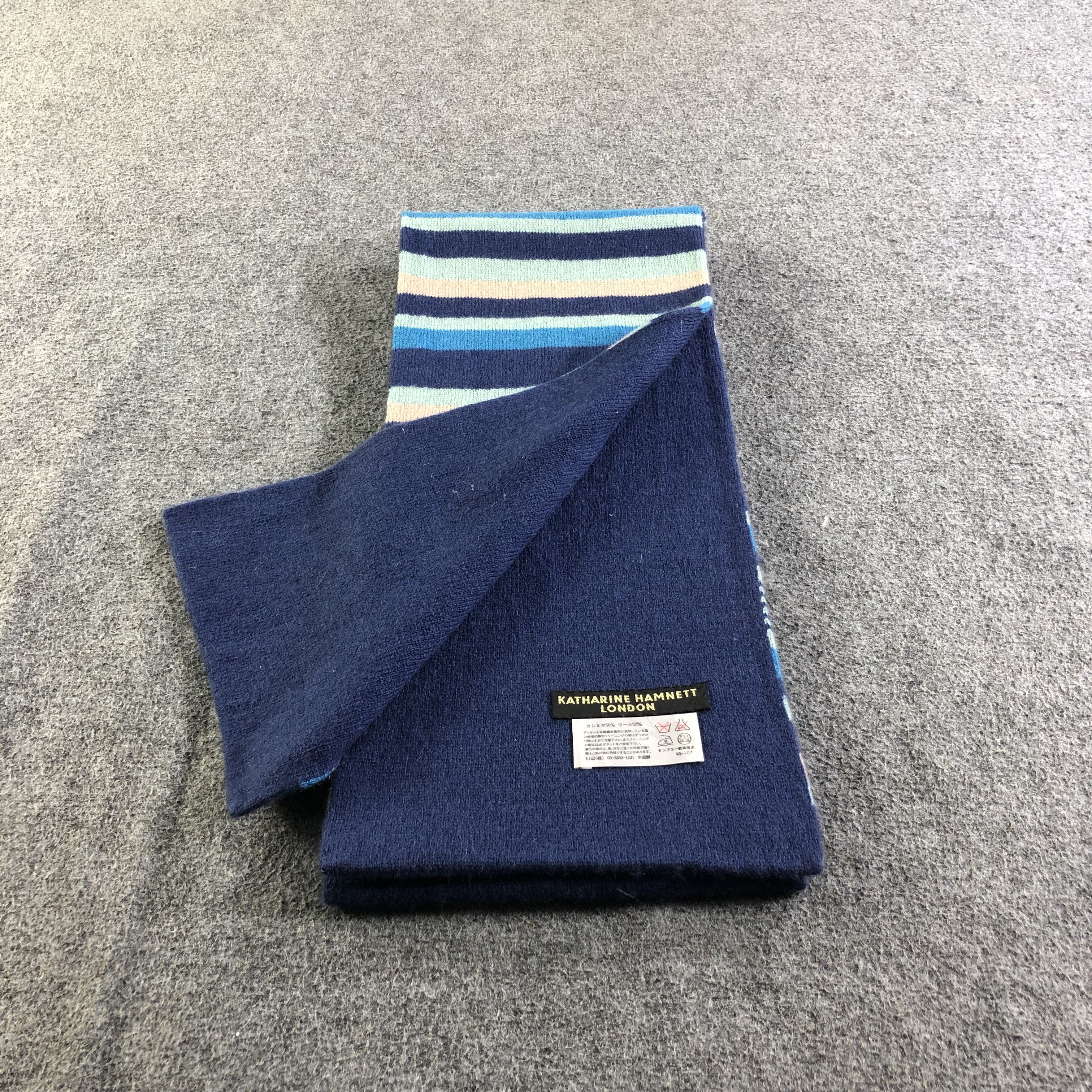 Katharine Hamnett London Katharine Hamnett Striped Wool Scarf Muffler Neckwear V2179 Size ONE SIZE - 5 Thumbnail