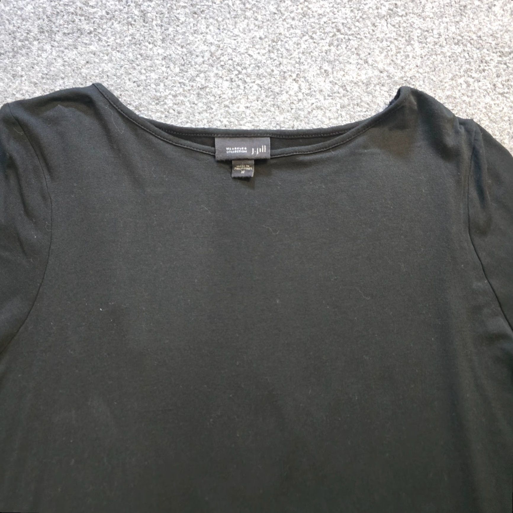 J. Jill J. Jill Top Womens Medium Black Boxy Long Sleeve Stretchy Wearever Casual Shirt Mens? No. Size M / US 6-8 / IT 42-44 - 2 Thumbnail