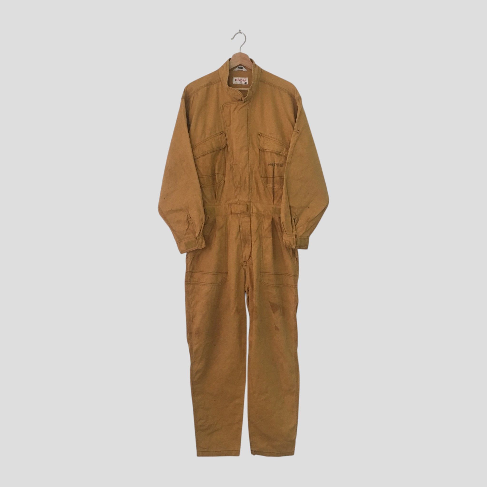 Japanese Brand Vintage 90's Heavy Used Toyota Japan Brown Coveralls - 481 Size US L / EU 52-54 / 3 - 1 Thumbnail