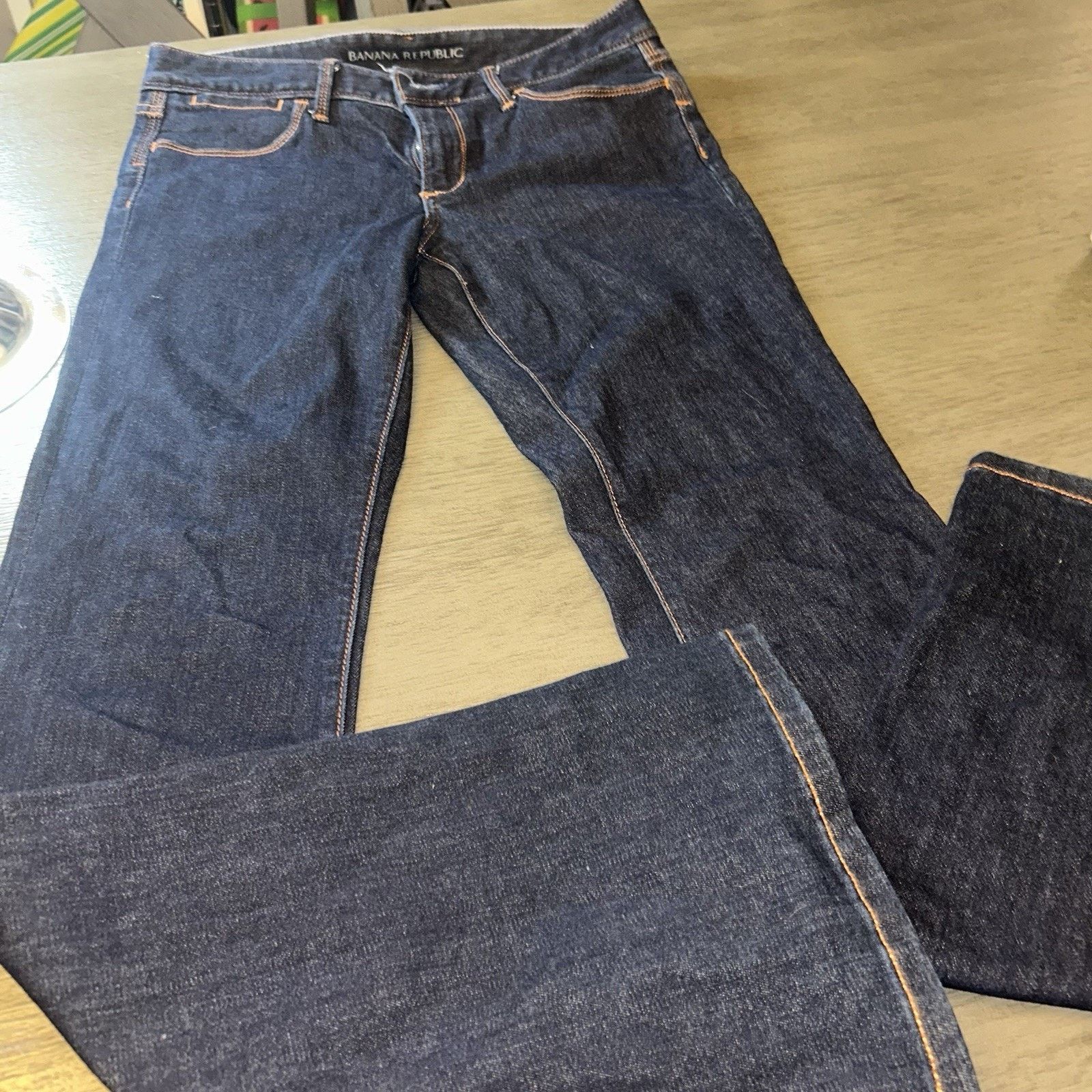 Banana Republic Banana Republic Women Jeans Sz 26P Dark Wash Straight Denim Size 26" / US 2 / IT 38 - 4 Thumbnail