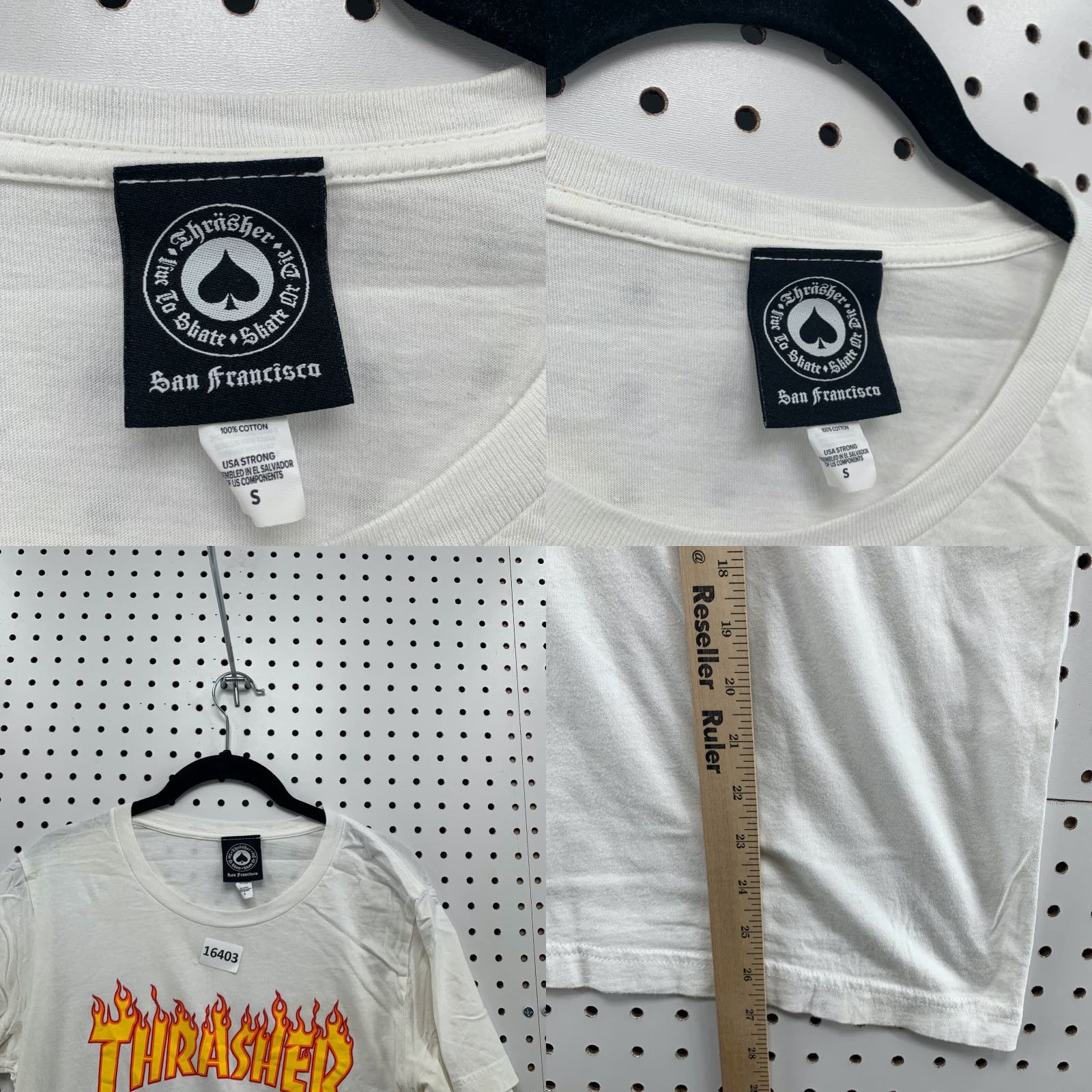 Thrasher Thrasher Shirt White Small Adult Short Sleeve Yellow Flames Skateboard VINTAGE Size US S / EU 44-46 / 1 - 9 Thumbnail
