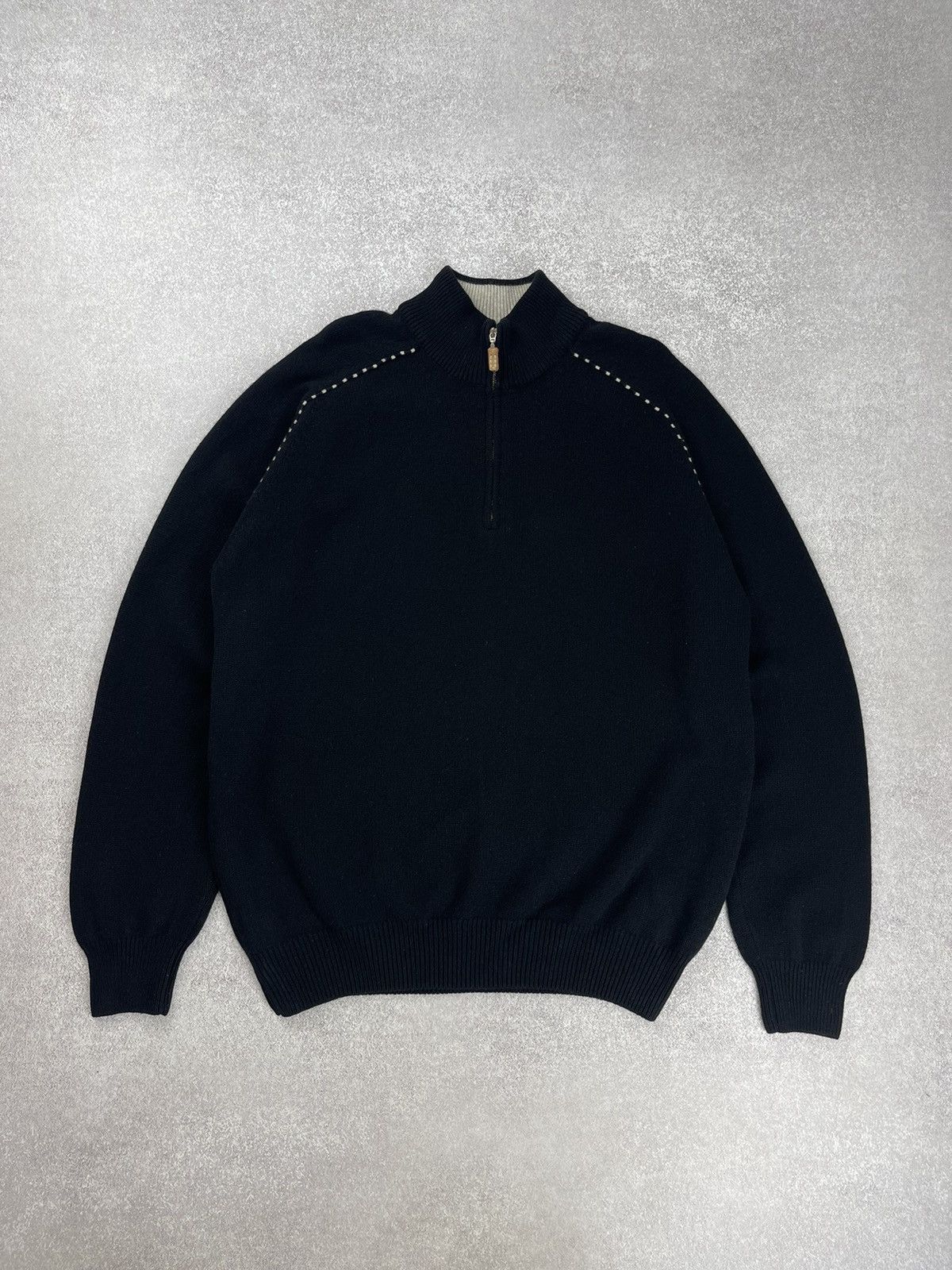 Gran Sasso × Vintage Vintage Gran Sasso Wool / Cashmere 1/3 Zip Knit Sweater Size US M / EU 48-50 / 2 - 7 Thumbnail