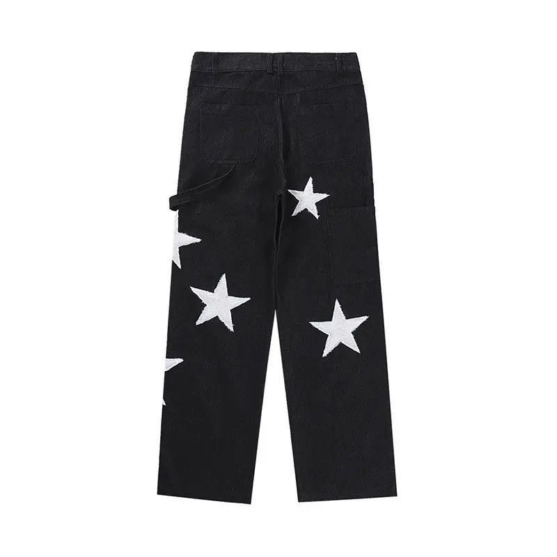 Japanese Brand × Vintage Retro-style Jeans Ripped Baggy Trousers Star Harajuku style Size US 30 / EU 46 - 5 Thumbnail