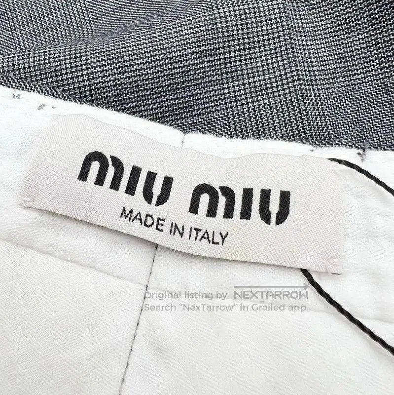 Miu Miu Miu Miu Gray Cotton Blend Embroidered Pants . Size 23" - 6 Thumbnail