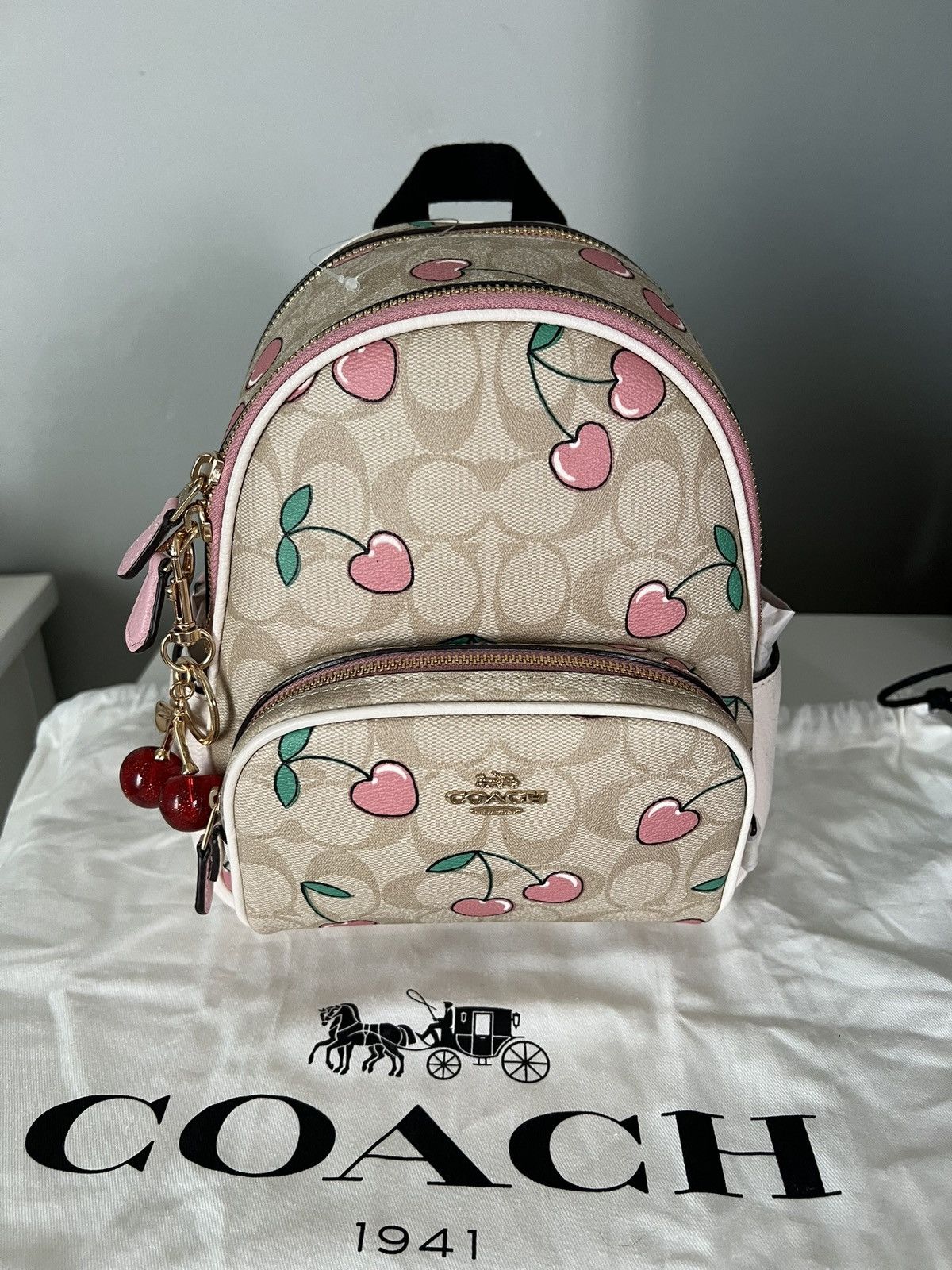 Coach Coach Mini Court Backpack With Heart CherryPrint Size ONE SIZE - 1 Thumbnail