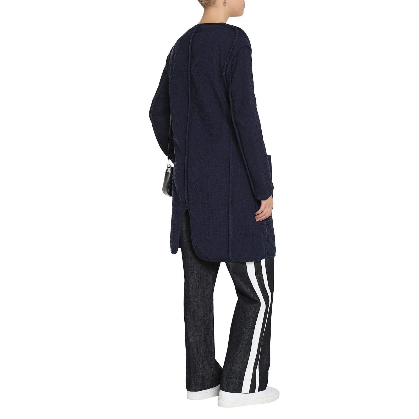 Rag & Bone Rag & Bone Navy Blue Quilted Tie Long Sleeve Coat Size M Size M / US 6-8 / IT 42-44 - 2 Thumbnail
