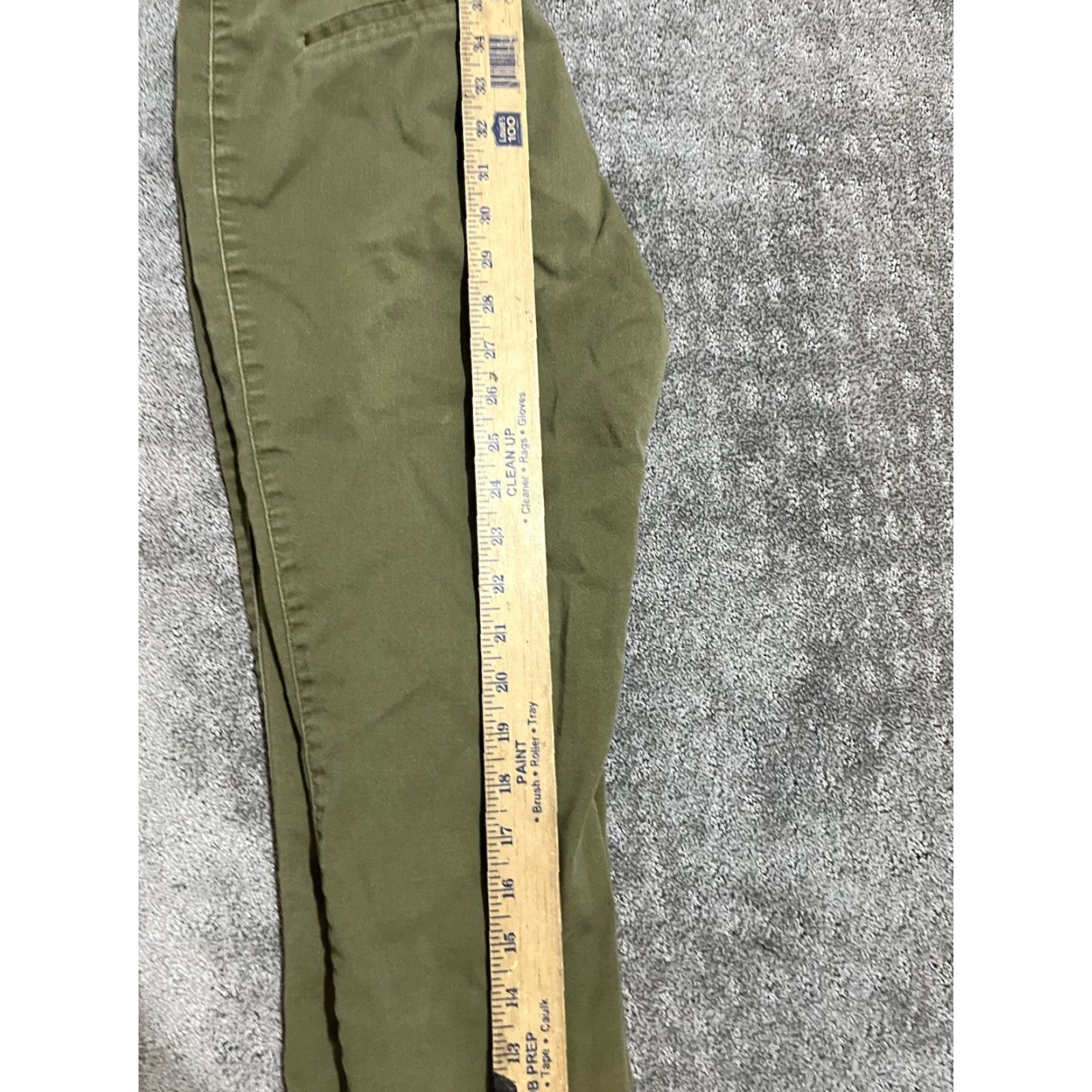 H&M H&M Women's Chino Pants Size 12 Green Cotton Elastic Waist Regular Size 34" / US 12 / IT 48 - 6 Thumbnail