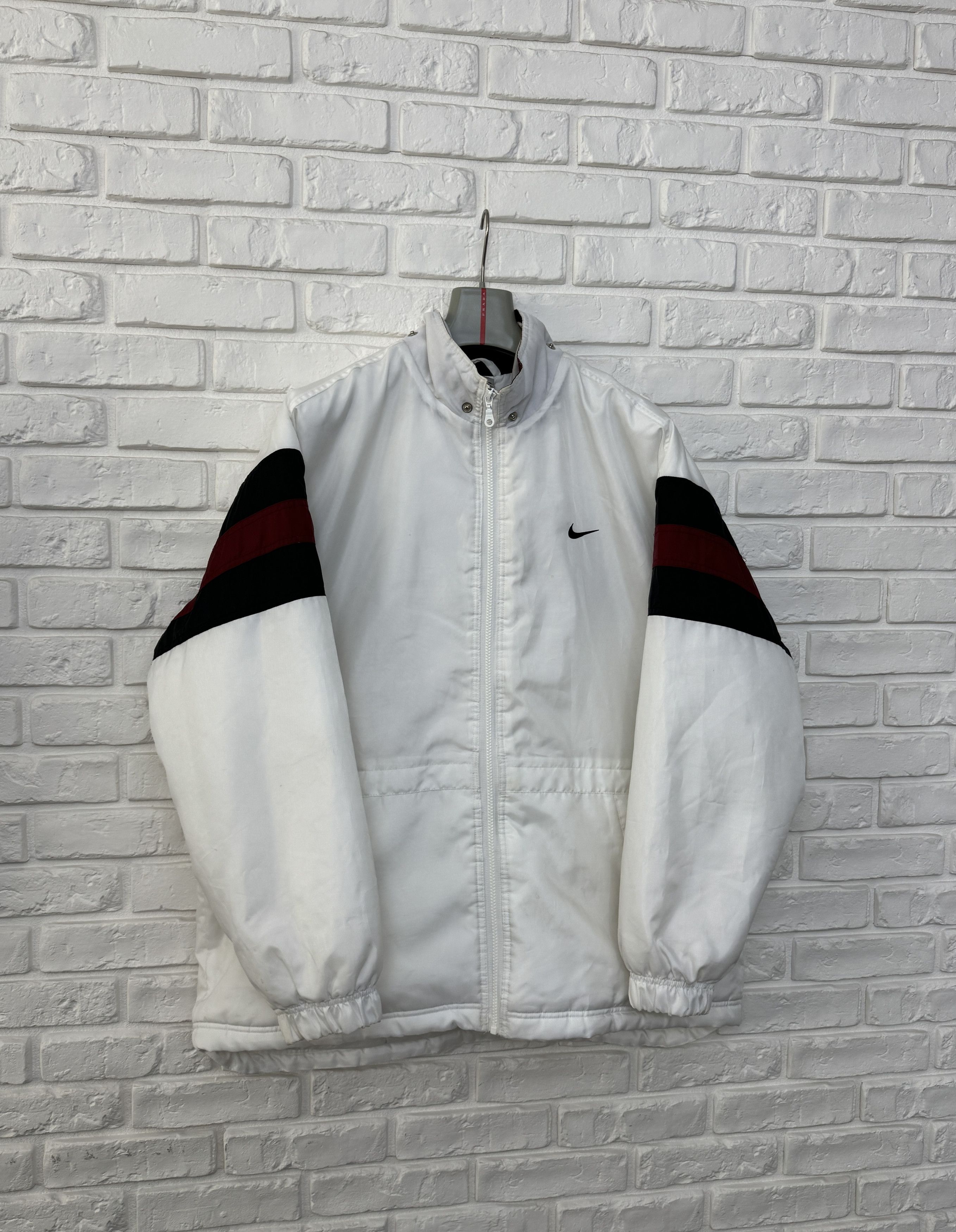 Nike Insulated Jacket Puffer Big Logo Swoosh White Size XL