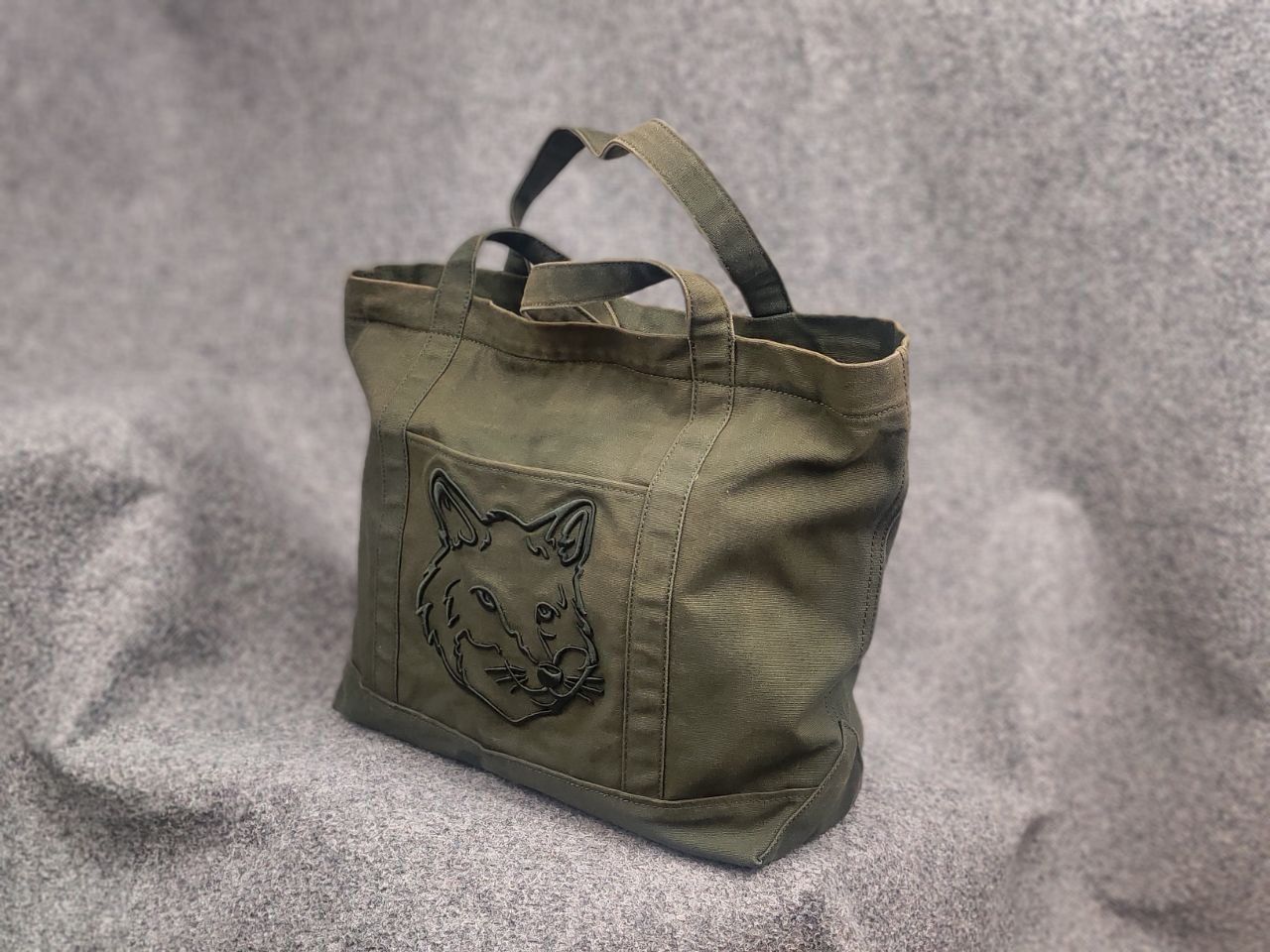 Maison Kitsune Maison Kitsuné Tote Fox Shopper Zip Bag Green Faded Color Size ONE SIZE - 7 Thumbnail