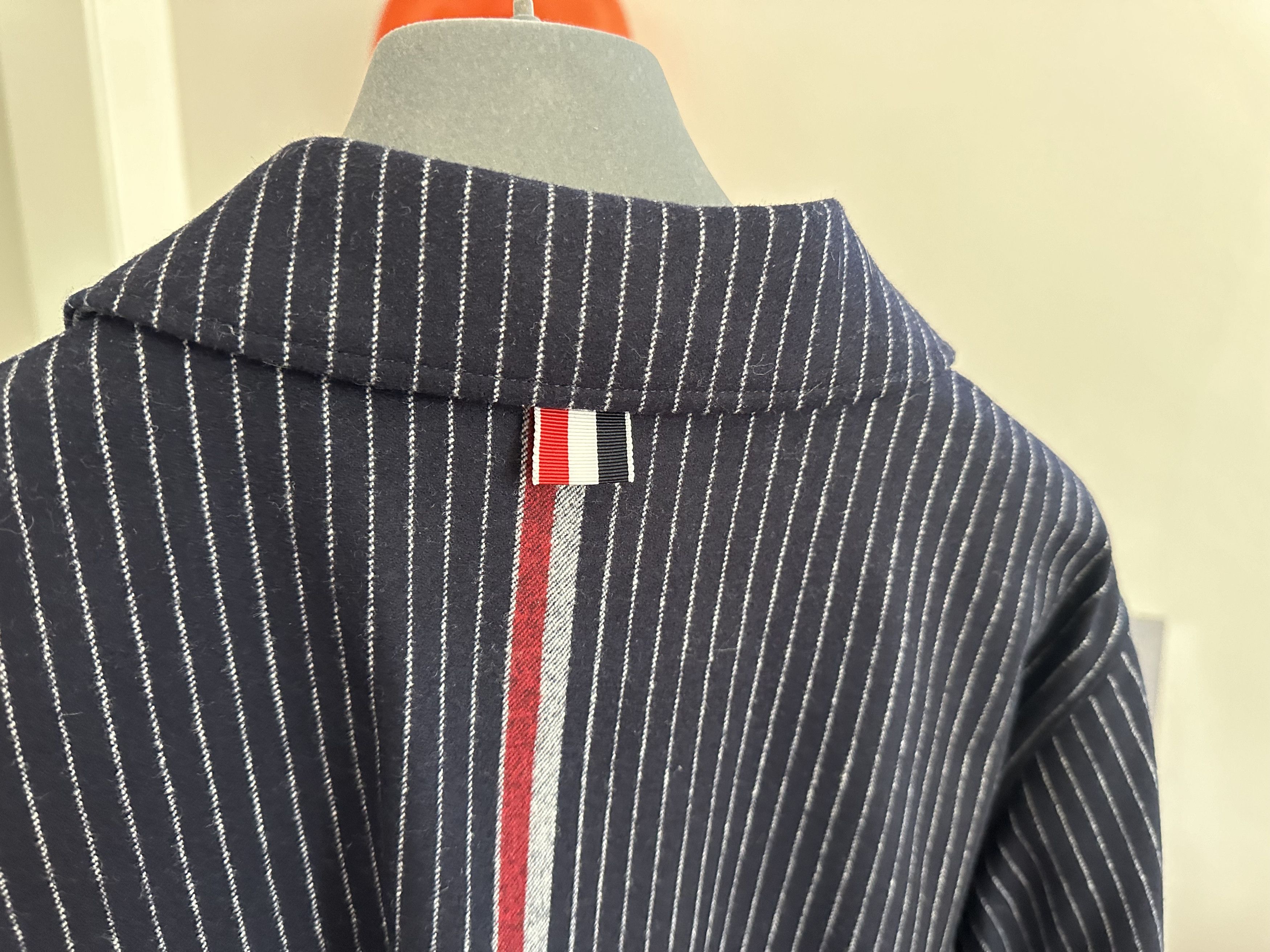 Thom Browne *RARE* THOM BROWNE Navy Pinstriped Blazer Sz 2 Size 40R - 4 Thumbnail