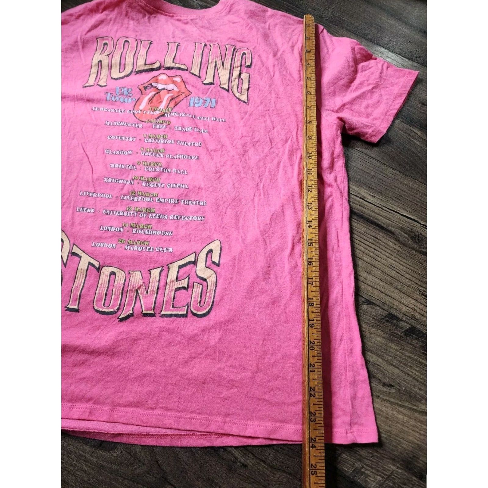 Doublet Rolling Stones T Shirt Womens L Pink 1971 Tour Double Sided Band Tee Short Sleeve Crew Neck Cotton Polyester Knit Size L / US 10 / IT 46 - 4 Thumbnail