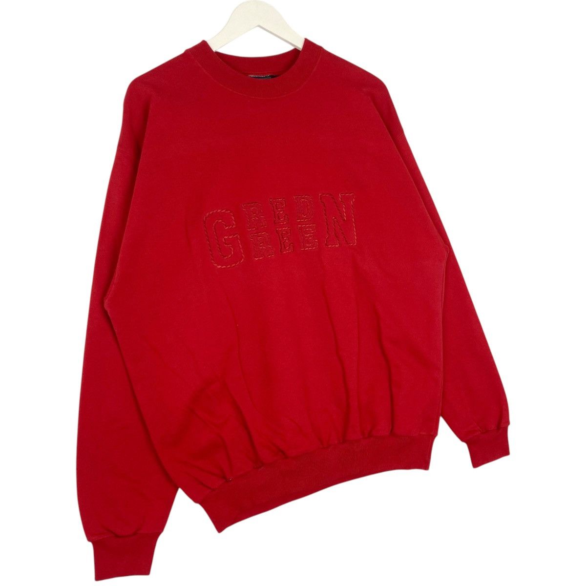Vintage Vintage Red/Green Crewneck Sweatshirt Red Pullover Jumper M Size US M / EU 48-50 / 2 - 3 Thumbnail