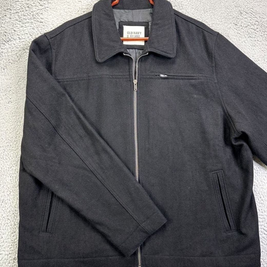 Old Navy Old Navy Full Zip Jacket Mens 2XL Black Wool Nylon Blend Long Sleeve Collared Size US XXL / EU 58 / 5 - 2 Thumbnail