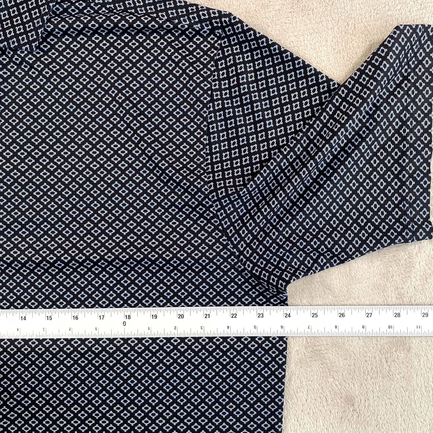 Footjoy FootJoy Polo Shirt Men L Black FootJoy Lisle Ogee Print Spread Collar Golf Polo Shirt Men Large Black Royal NEW Size US L / EU 52-54 / 3 - 5 Thumbnail