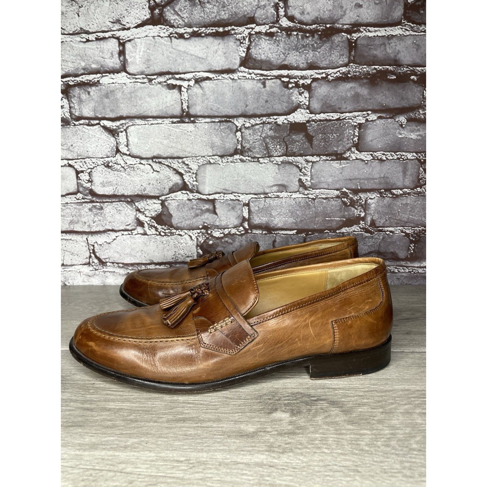 Johnston & Murphy Johnston & Murphy Brown Leather Tassel Loafers Dress Shoes M Size US 11.5 / EU 44-45 - 16 Thumbnail