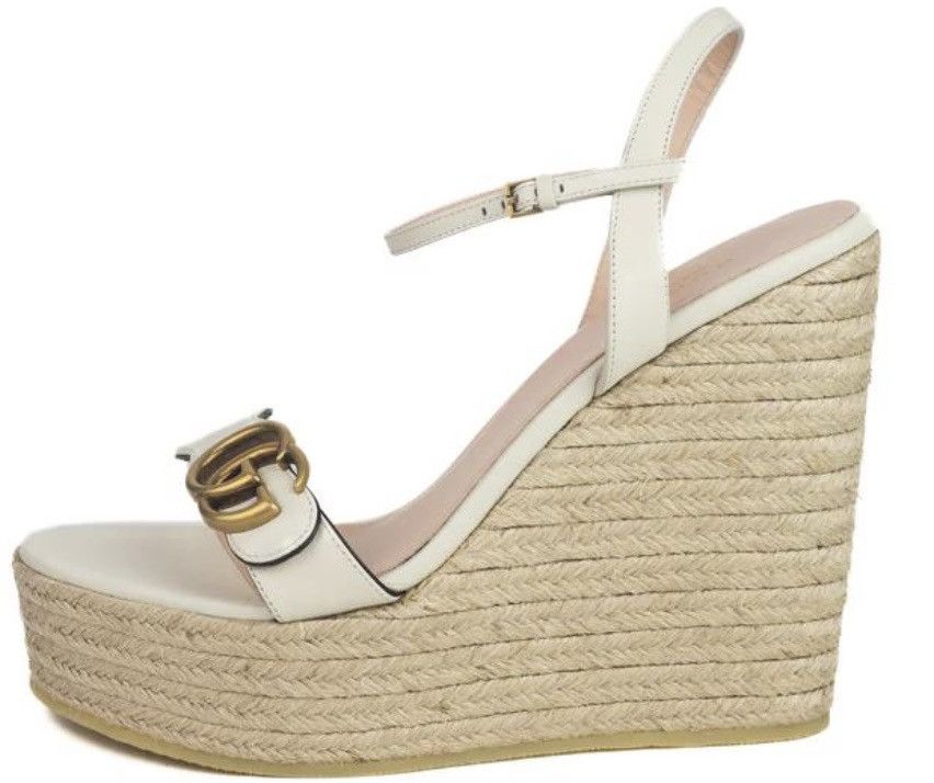 Gucci Gucci Aitana Logo Lifford Espadrille Platform Sandal Size US 5 / IT 35 - 1 Thumbnail