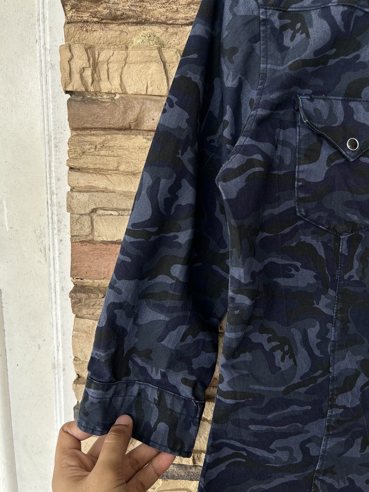 Tete Homme Rare Vintage Tete Homme Camo Double Pocket Button Ups Shirt Size US S / EU 44-46 / 1 - 2 Thumbnail