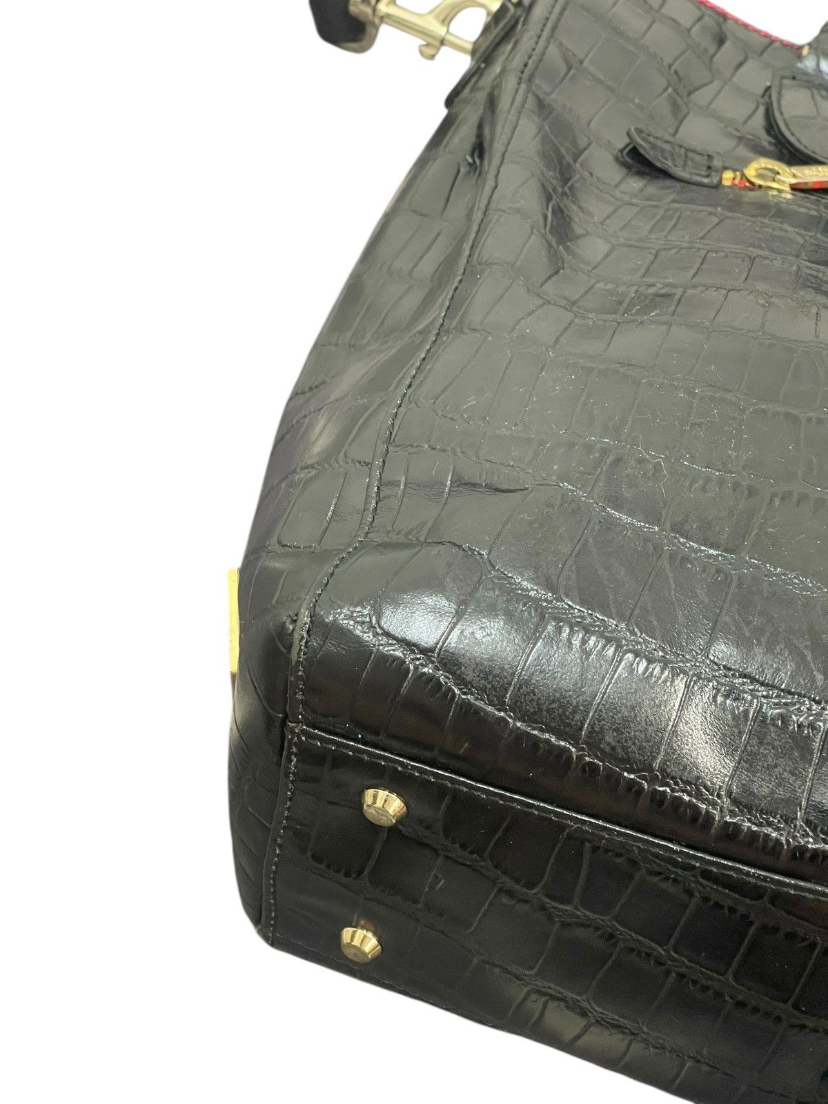 Genuine Leather Crocodle Embossed Leather mConcerto Tote Shoulder Bag 2🟩2 Size ONE SIZE - 15 Thumbnail