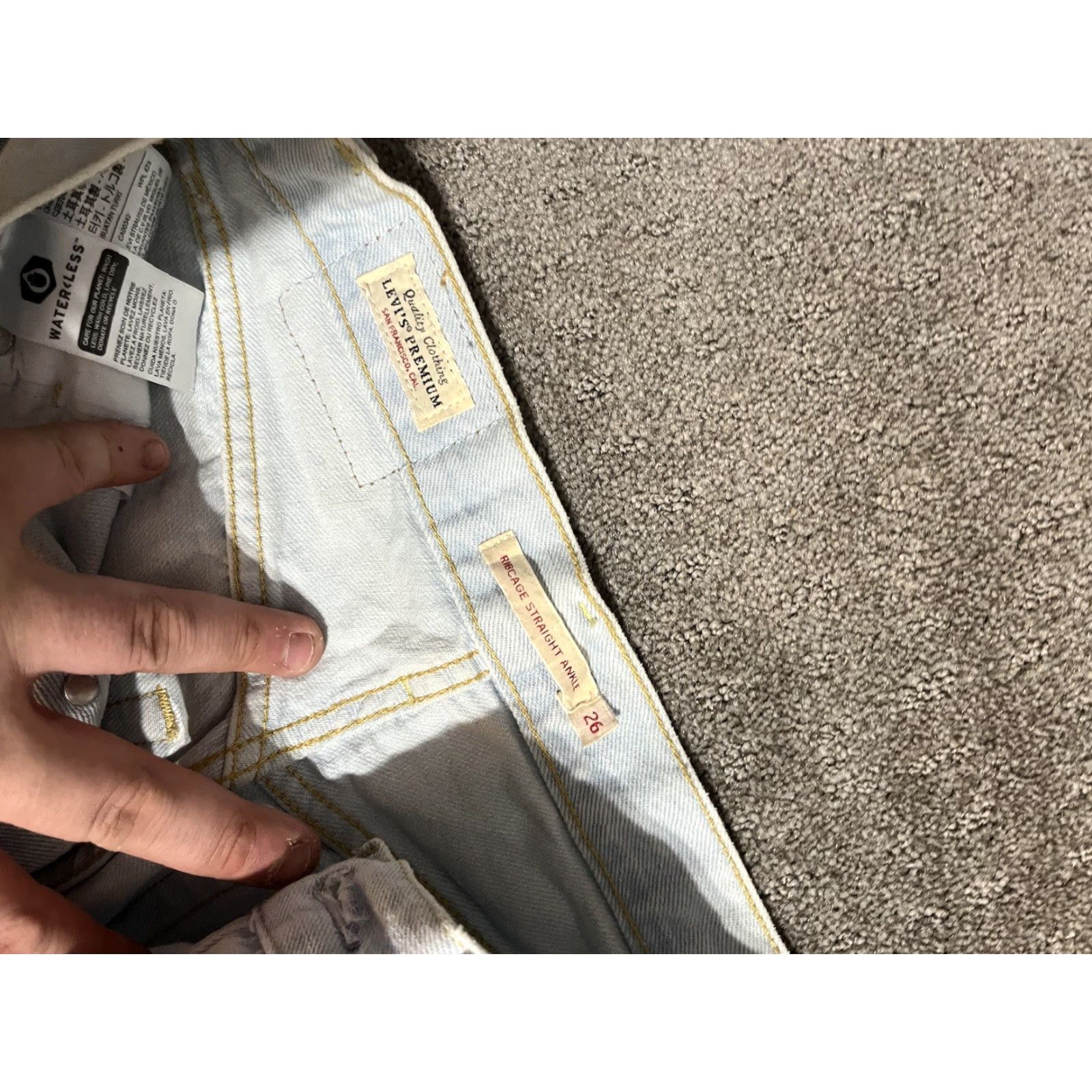 Levi's Levi's Premium Ribcage Straight Ankle Jeans Womens 26 Regular Blue 90s Logo Distressed Pockets Stretch Denim Jeans Style Straight Rise High Size 26" / US 2 / IT 38 - 7 Thumbnail