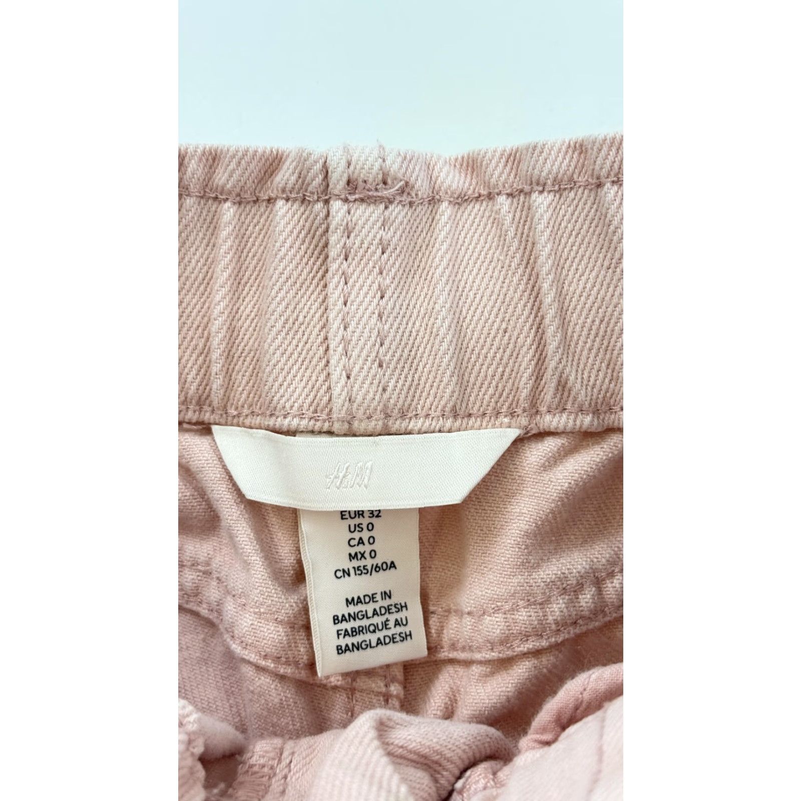 H&M H&M Jeans Womens 0 Pink Straight Leg Elastic Waist 100% Cotton Denim Light Wash Jeans Size 25" / US 0 / IT 36 - 4 Thumbnail