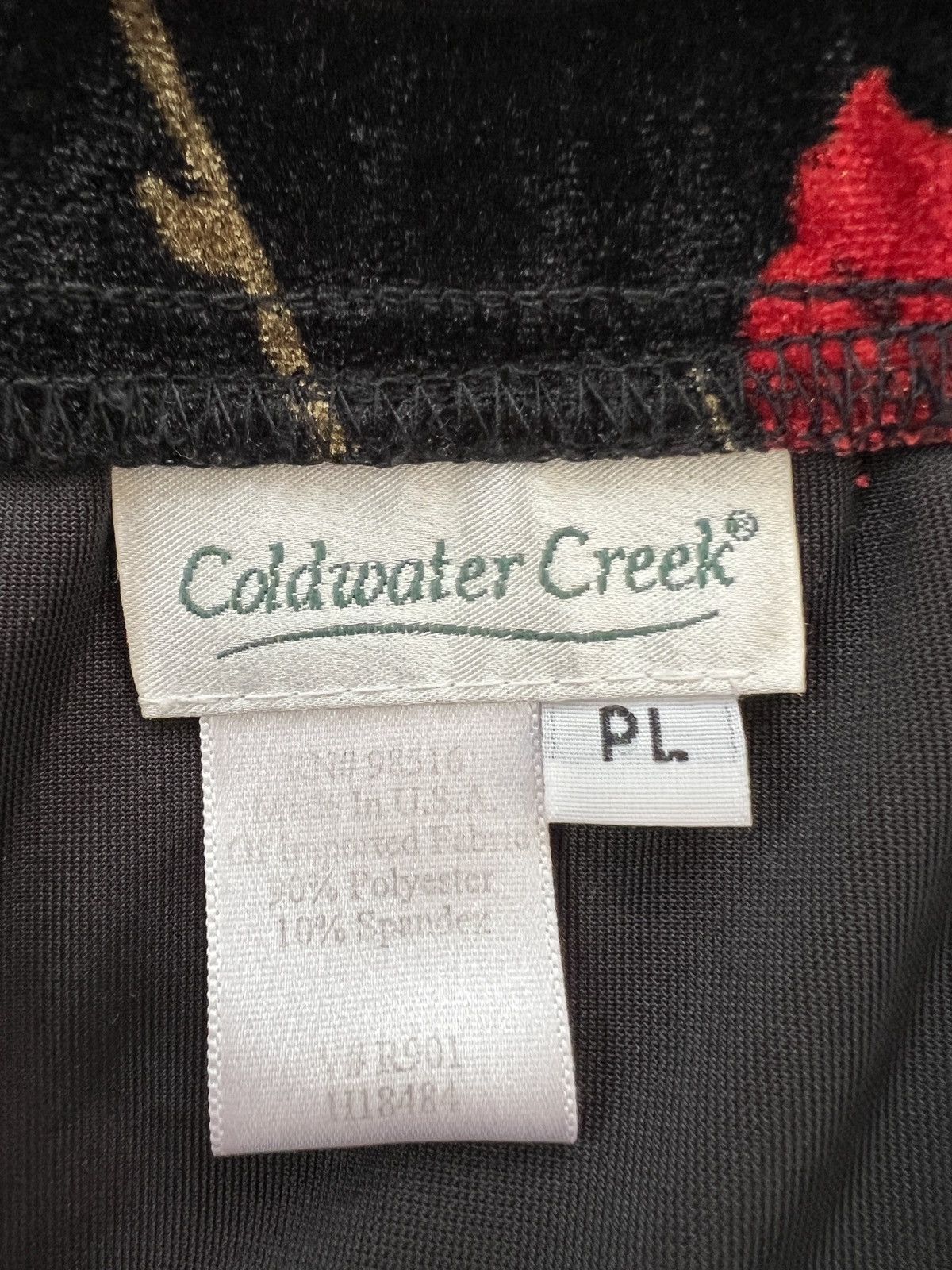 Coldwater Creek Coldwater Creek Black Maxi Skirt with Red Rose Print Size 36" / US 14 / IT 50 - 5 Thumbnail