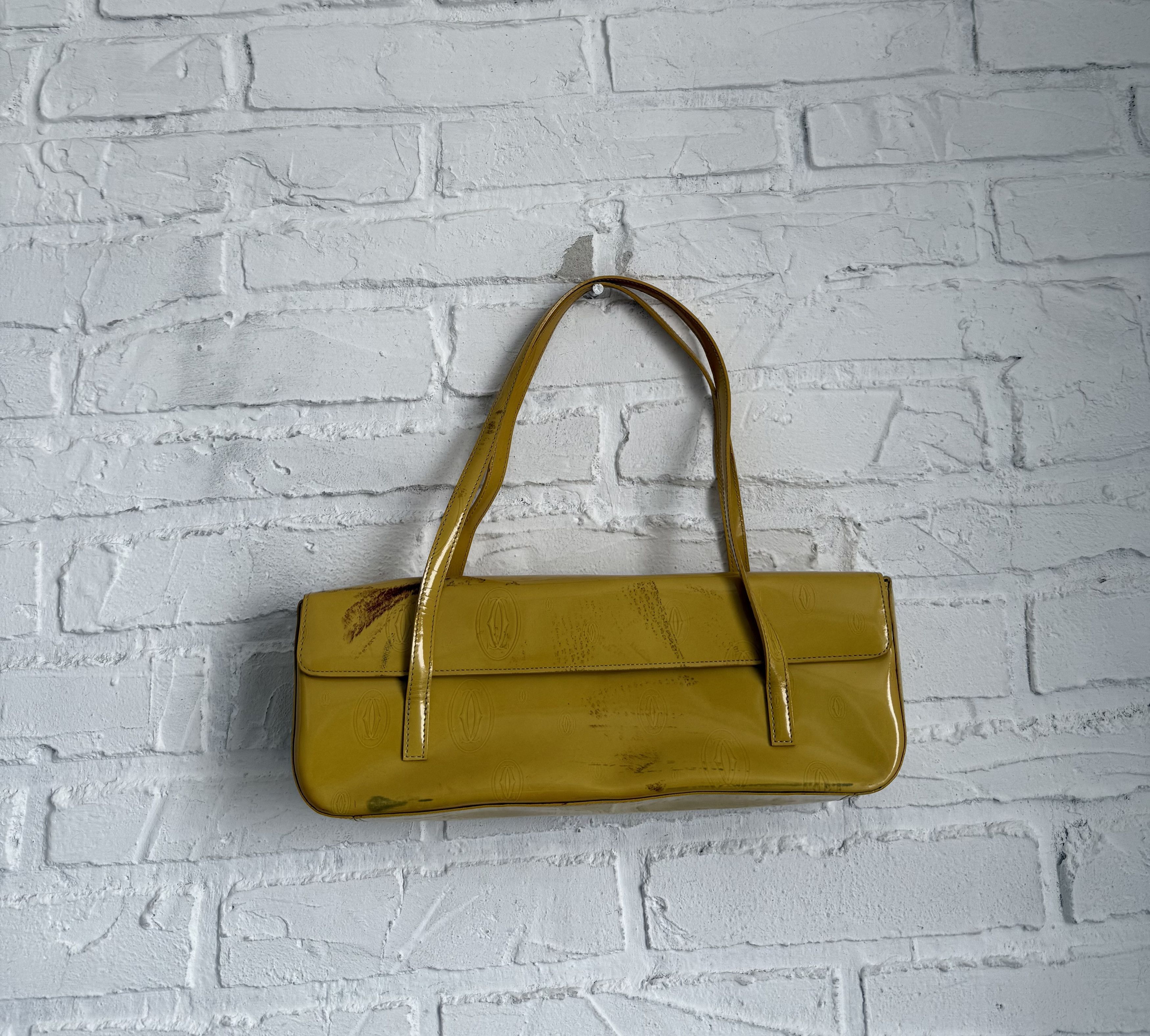 Cartier Vintage Cartier yellow patent leather monogram shoulder bag Size ONE SIZE - 1 Thumbnail
