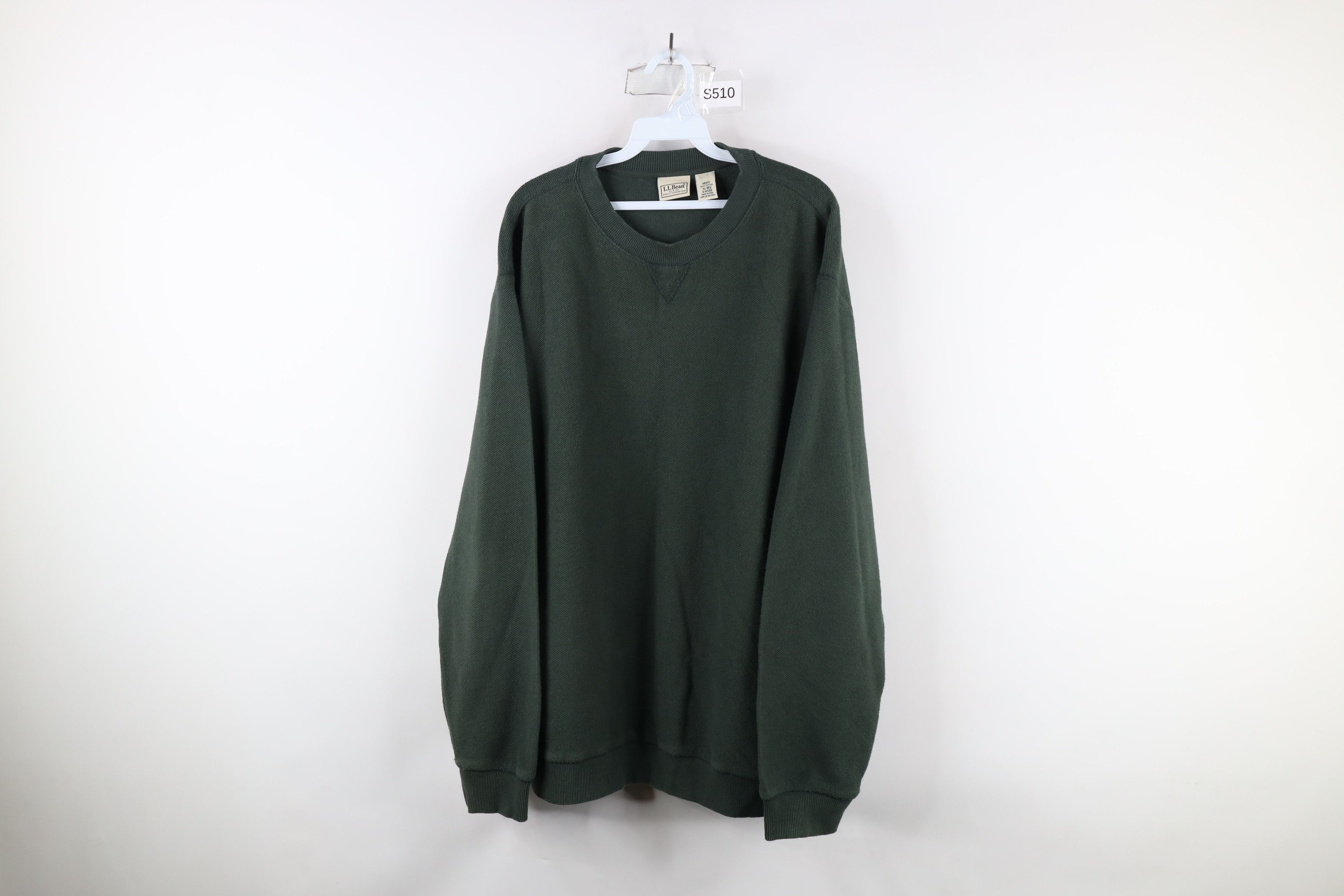 L.L. Bean × Vintage Vintage LL Bean Heavyweight Waffle Knit Sweatshirt Green Size US XL / EU 56 / 4 - 1 Thumbnail
