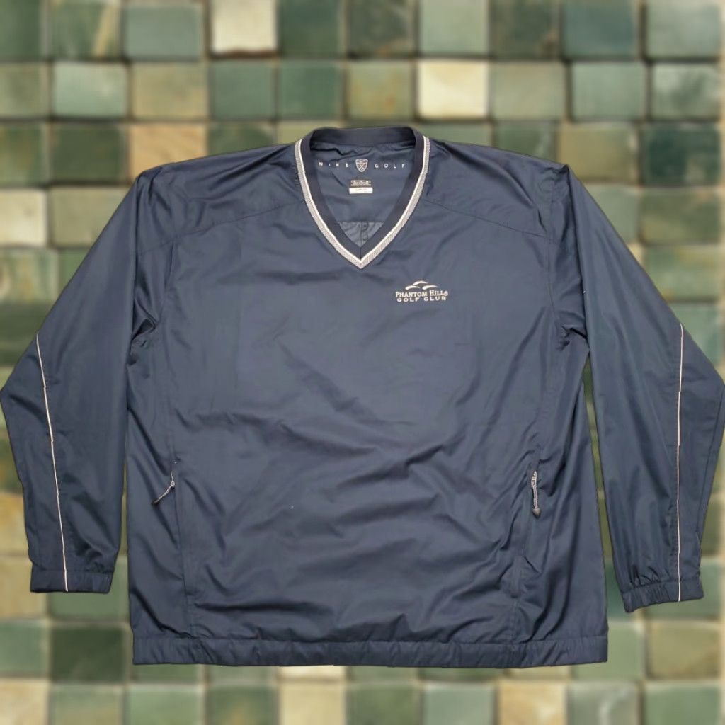 Nike Nike Jacket Mens XL Blue Wind Pullover Clima Fit V Neck Golf Phantom Hills Size US XL / EU 56 / 4 - 1 Thumbnail