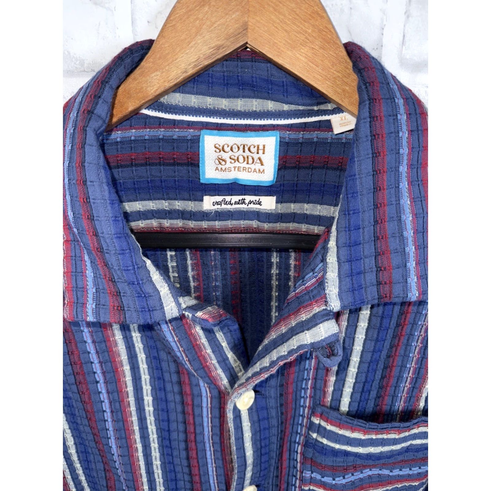 Scotch & Soda SCOTCH & SODA Multicolor Button-Up Shirt Mens XL Short Sleeve Casual Cotton Size US XL / EU 56 / 4 - 2 Thumbnail