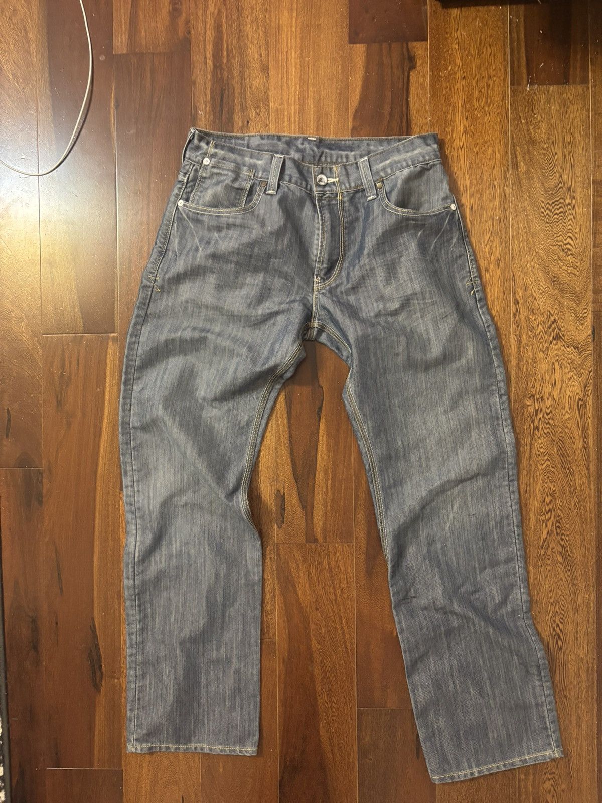 Levi's Gray and Blue embroidered jeans Size US 34 / EU 50 - 1 Thumbnail
