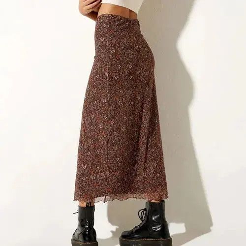 Japanese Brand Vintage Y2k Floral Long Skirt Size 28" / US 6 / IT 42 - 2 Thumbnail