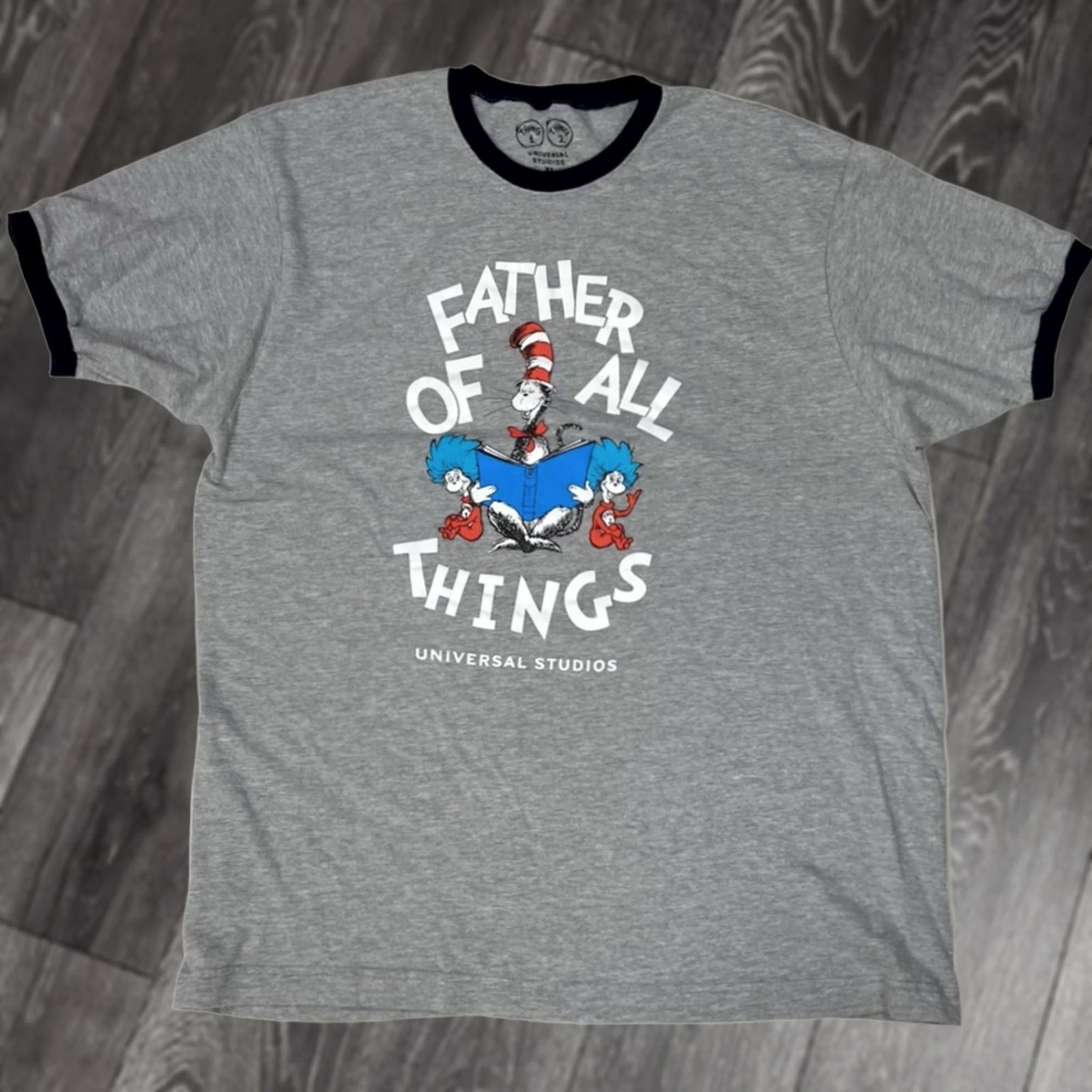 Vintage VINTAGE Universal Studios Dr Seuss Father Of All Things Graphic Ringer T-shirt Men XL Size US XL / EU 56 / 4 - 1 Thumbnail