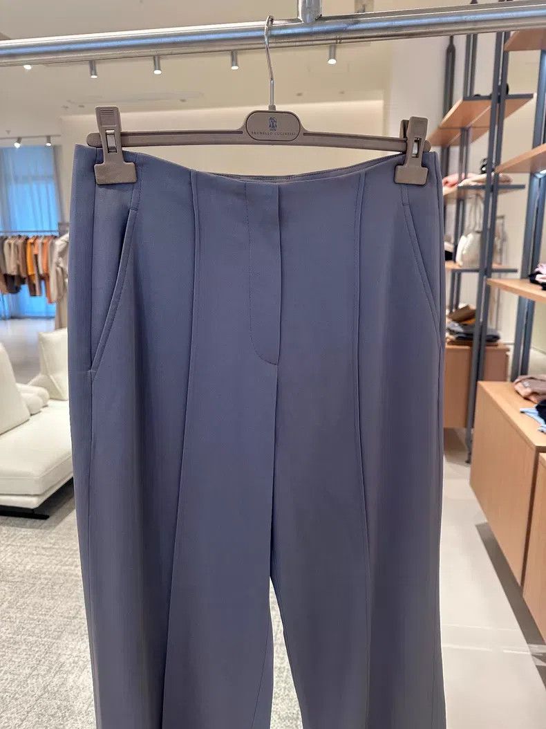 Brunello Cucinelli Brunello Cucinelli Ladies Acetate Wide Leg Dress Pants Size 27" / US 4 / IT 40 - 2 Thumbnail
