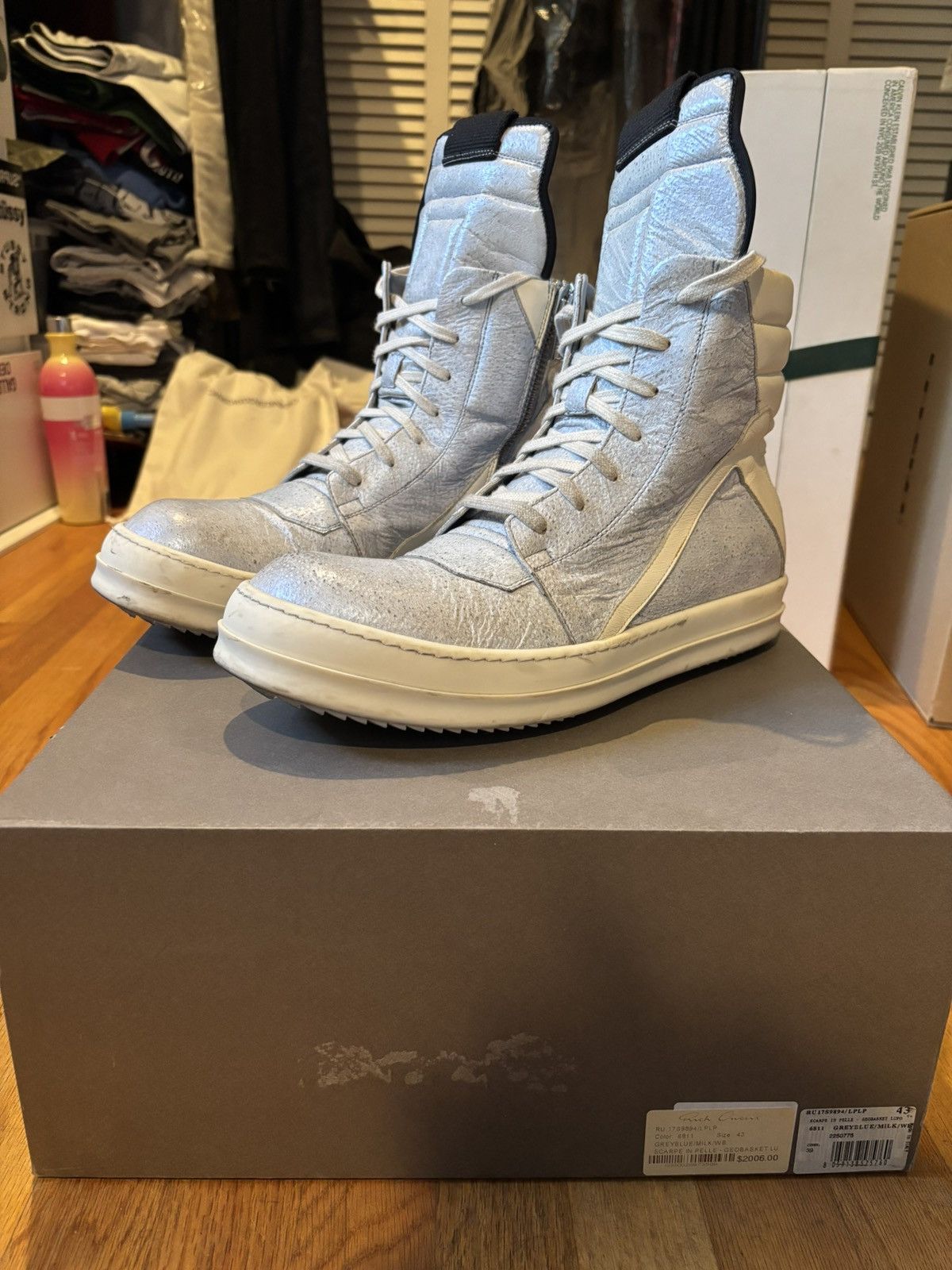 Rick Owens Rick Owens 2017 geobasket scrape in pelle size 43 Size US 10 / EU 43 - 1 Thumbnail