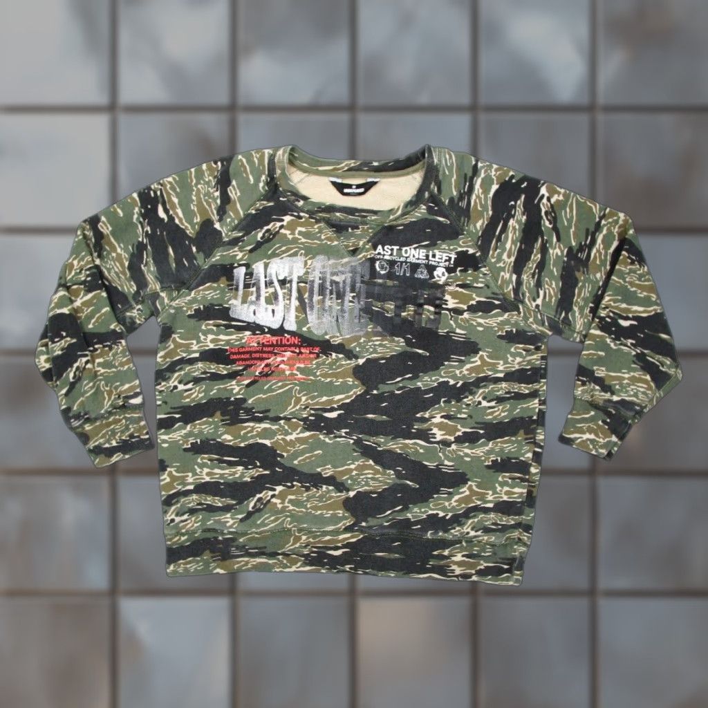 Undefeated Undefeated Mens Small Green Tiger Stripe Camo Sweater Recycled Garment Project Size US S / EU 44-46 / 1 - 1 Thumbnail