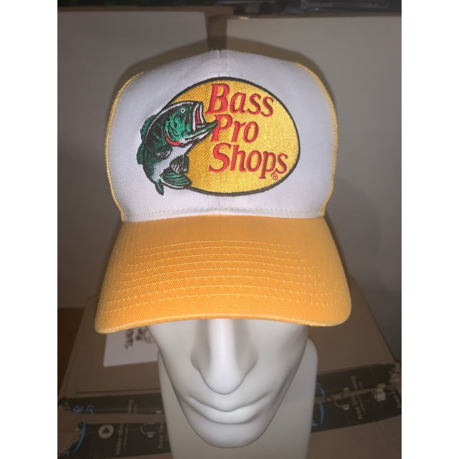 Bass Pro Shops Bass Pro Shops Yellow Trucker Hat Fishing Cap Embroidered Size ONE SIZE - 1 Thumbnail