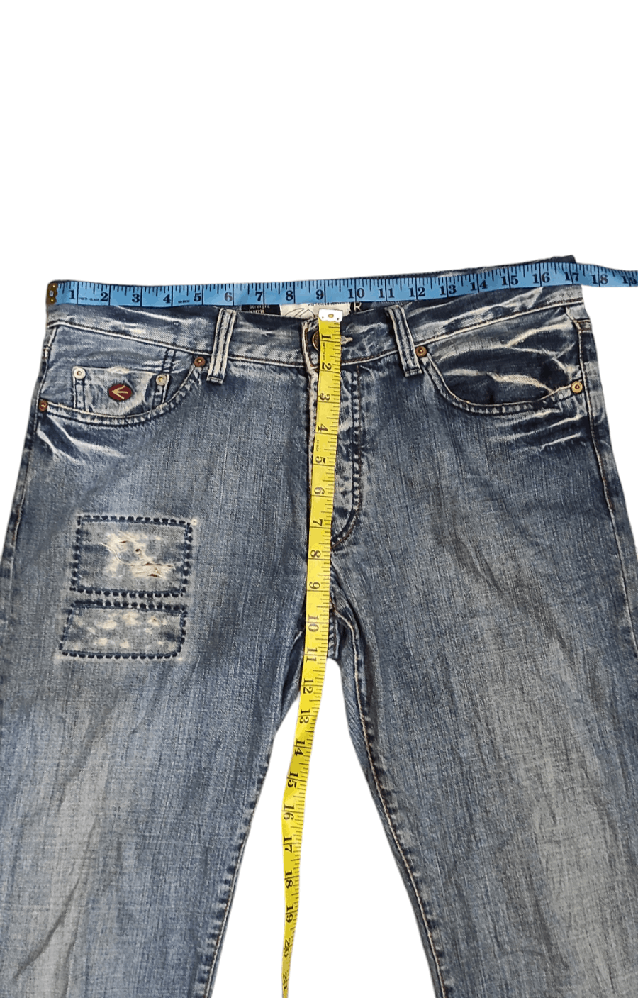 Energie × If Six Was Nine Vintage Energie Distressed Patchwork Denim Size US 34 / EU 50 - 14 Thumbnail