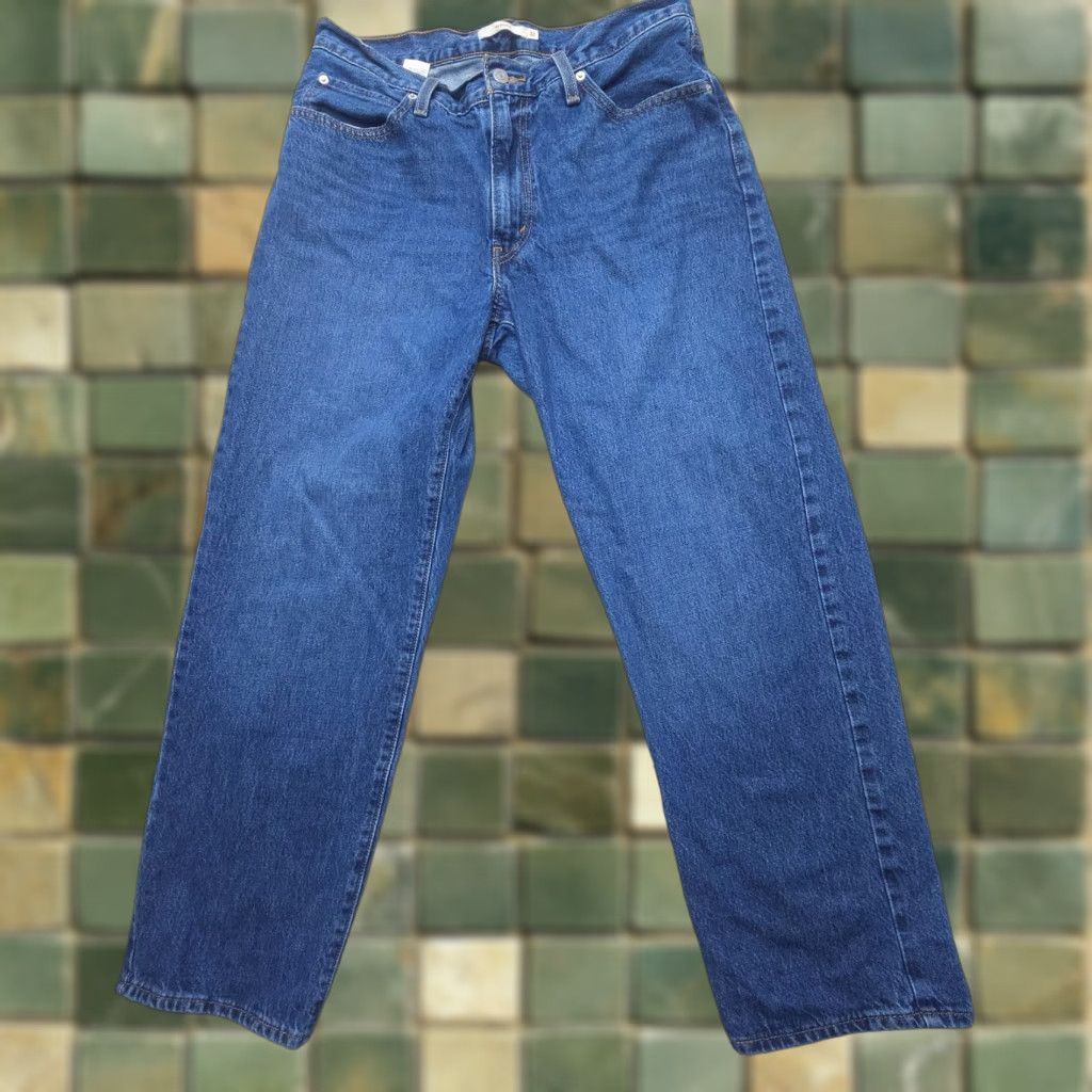 Levi's VINTAGE Levi's 94 Baggy Wide-Leg Jeans Womens 32 Blue 100% Cotton High Rise Dark Wash Size 24" / US 00 / IT 34 - 1 Thumbnail