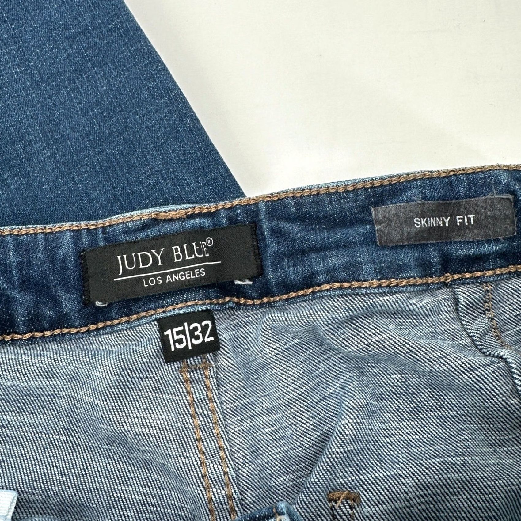 Vintage Judy Blue Skinny Fit Dark Wash High Rise Button Fly Patch Pocket Jeans 15/32 Size 24" / US 00 / IT 34 - 2 Thumbnail