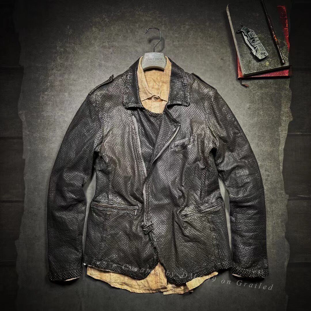 Giorgio Brato Giorgio Brato Laser Perforated Leather Jacket Size US M / EU 48-50 / 2 - 1 Thumbnail