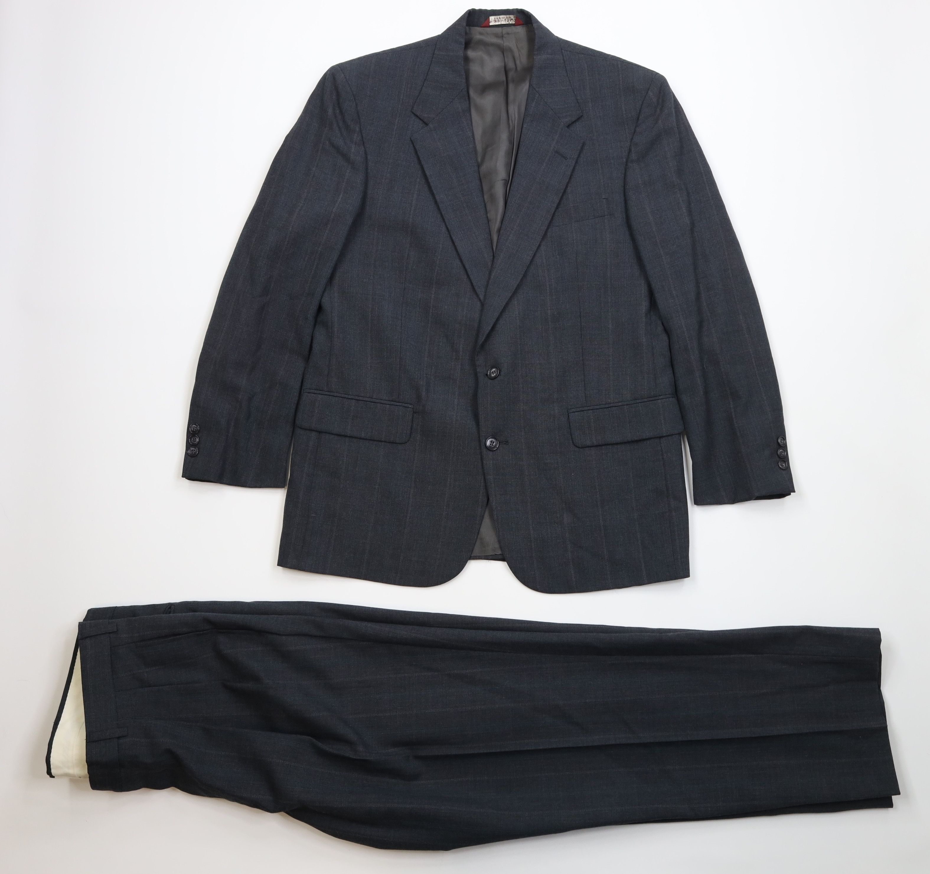 Vintage Vintage 90s Streetwear 2 Piece Worsted Wool Striped Suit Size 42L - 1 Thumbnail