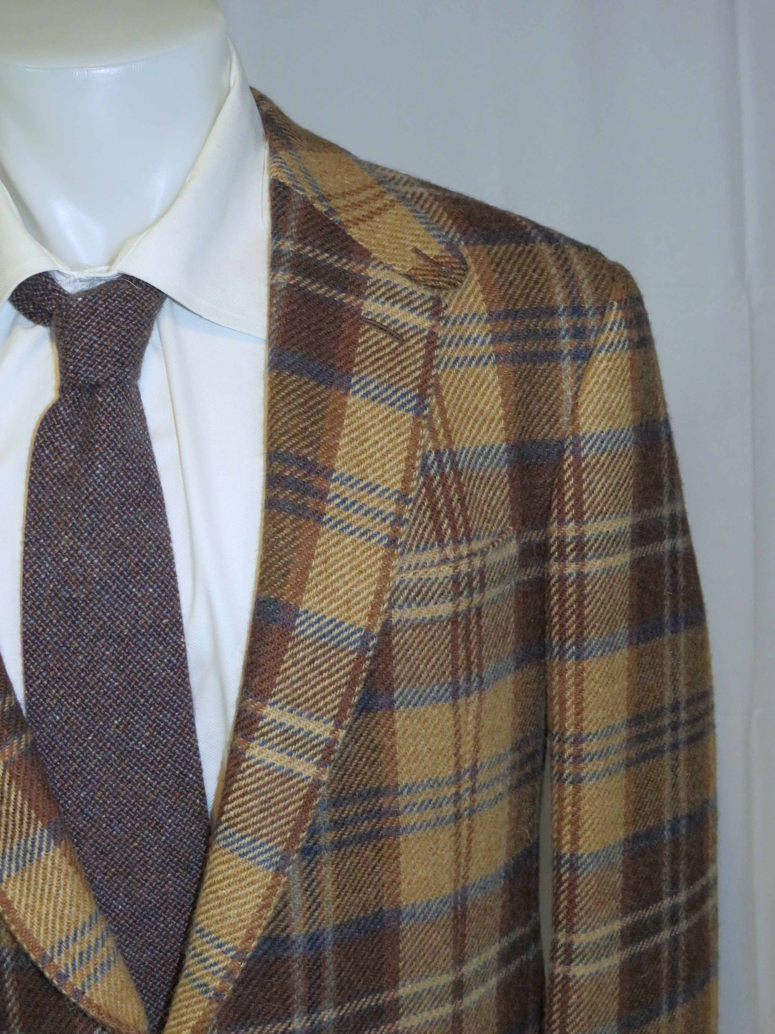 Ralph Lauren Purple Label Handmade Kent Bellows Brown Plaid 44R NWT $4995 Size 44R - 3 Thumbnail