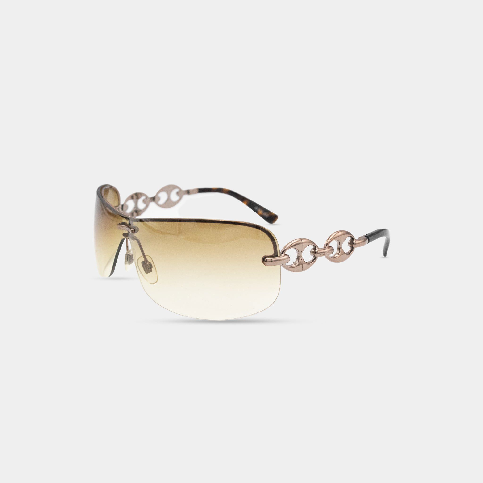 Gucci Gucci Chain Link Gold Sunglasses Size ONE SIZE - 1 Thumbnail