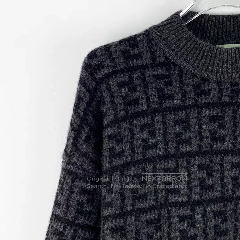 Fendi Fendi Beige-Grey Classic Double F Monogram Printed Cashmer Size XXS / US 00 / IT 34 - 3 Thumbnail