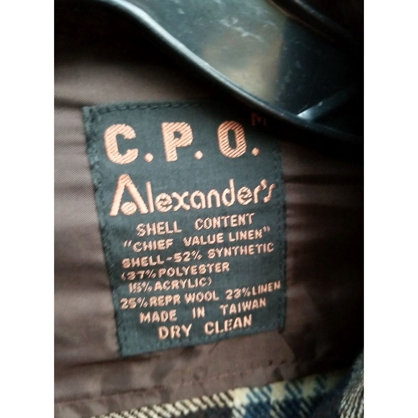 Vintage VINTAGE C.P.O. Alexander's Flannel Jacket Men's M Thick Lined Wool Linen 80s Overcoat Chest 23 Length 29.5 Size US M / EU 48-50 / 2 - 2 Thumbnail
