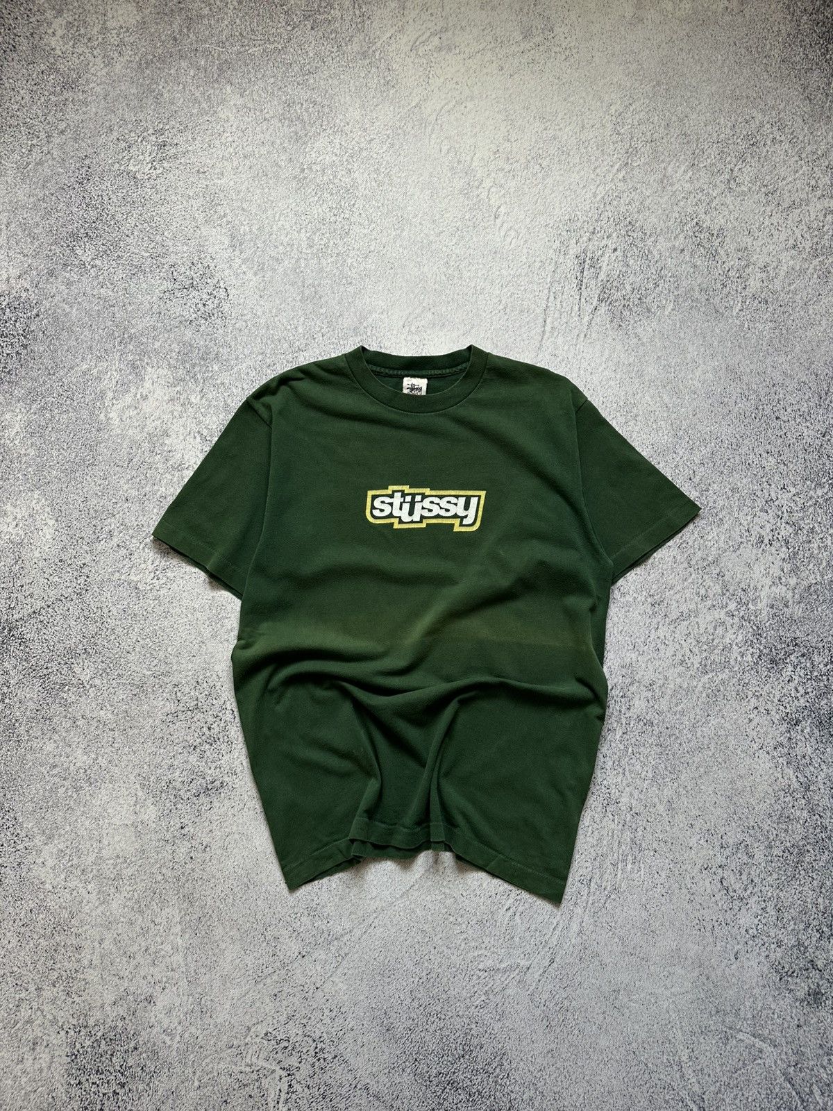 Stussy Vintage 1993-96 STUSSY Big Logo Green T-Shirt Made in USA Size US L / EU 52-54 / 3 - 1 Thumbnail