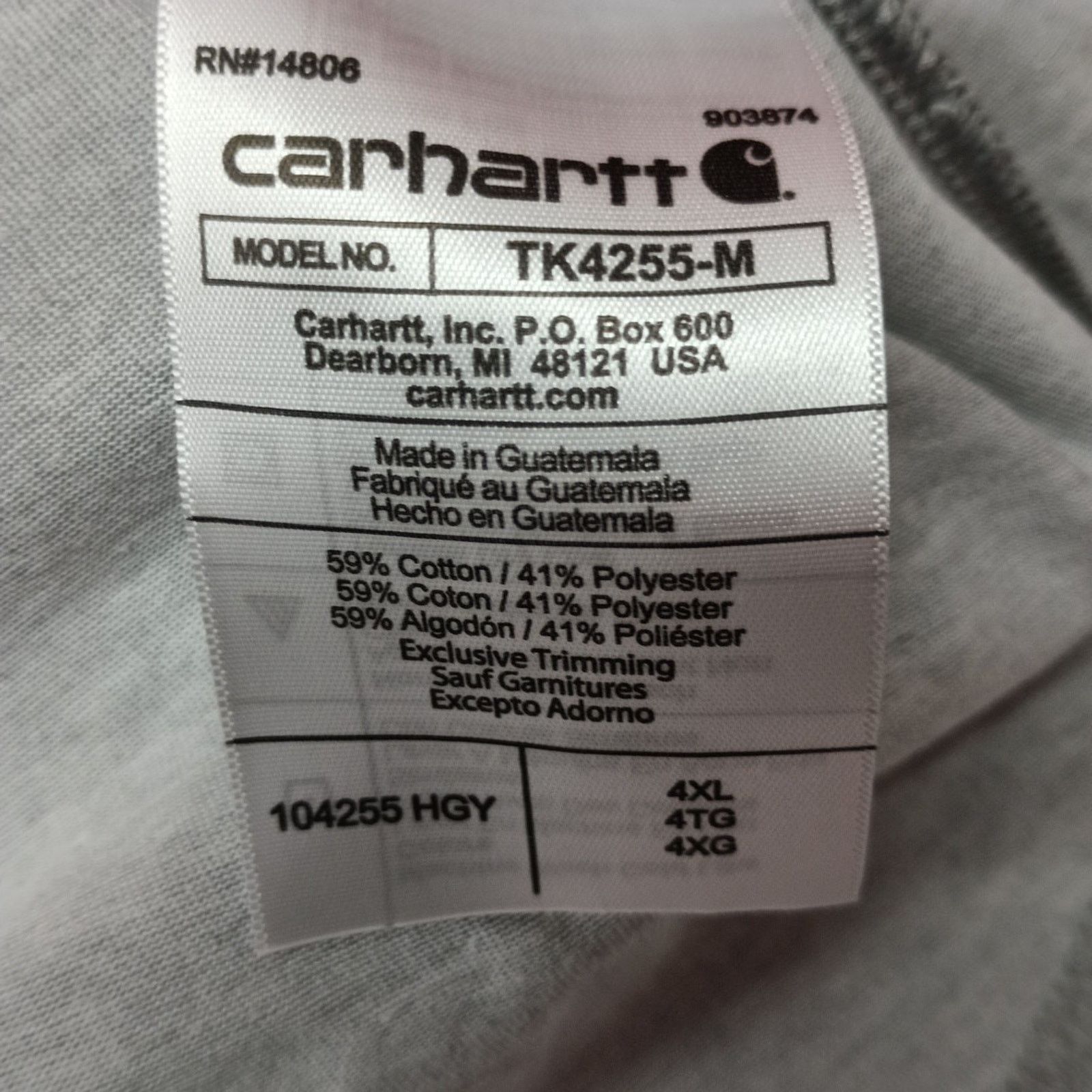 Carhartt Carhartt Force Relaxed Fit 1/4 Zip Shirt Men's 4XL Gray New Size US XXL / EU 58 / 5 - 8 Thumbnail