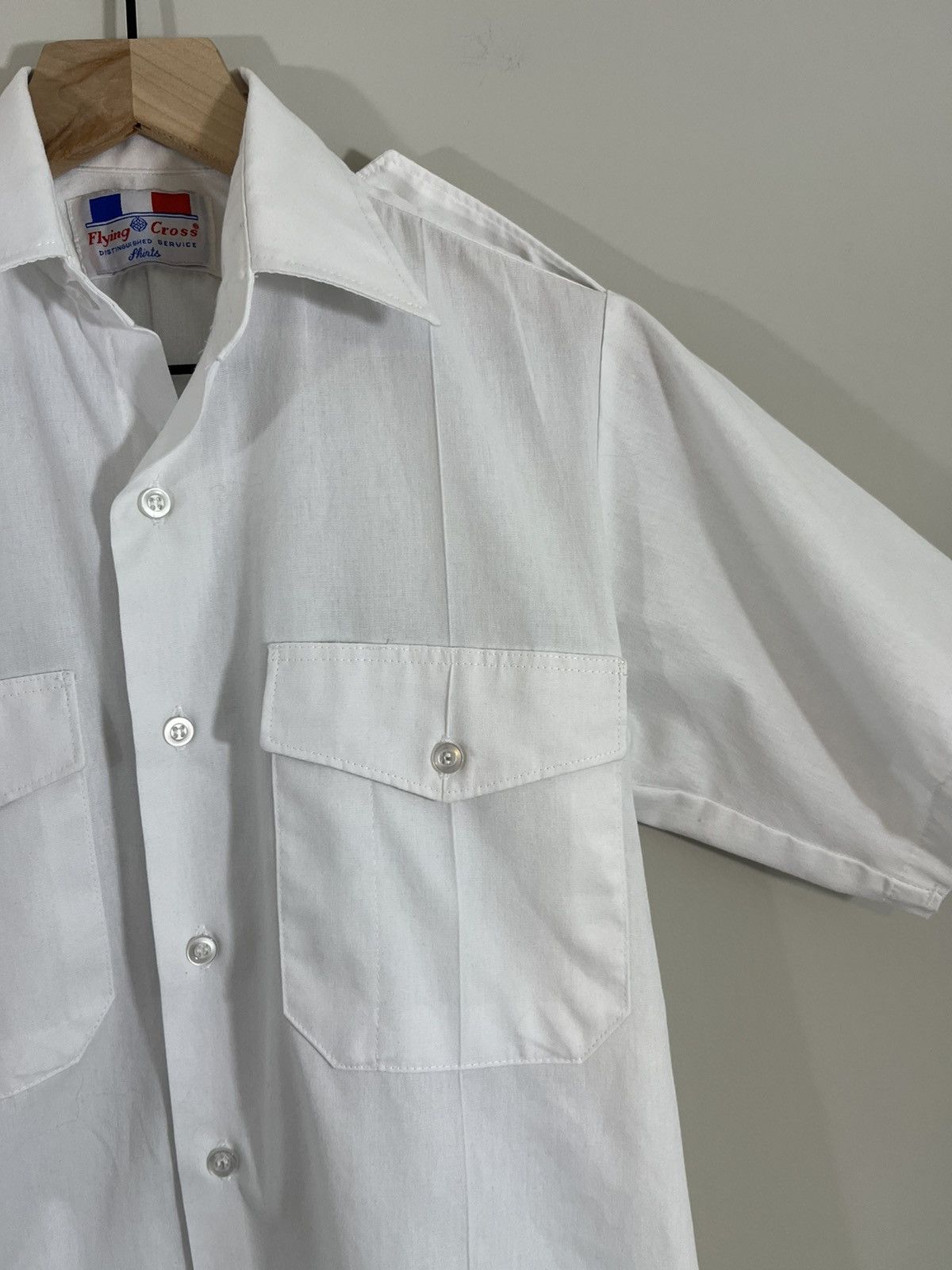 Vintage French Pilot Epaulette Military Pleated Shirt Size US M / EU 48-50 / 2 - 1 Thumbnail