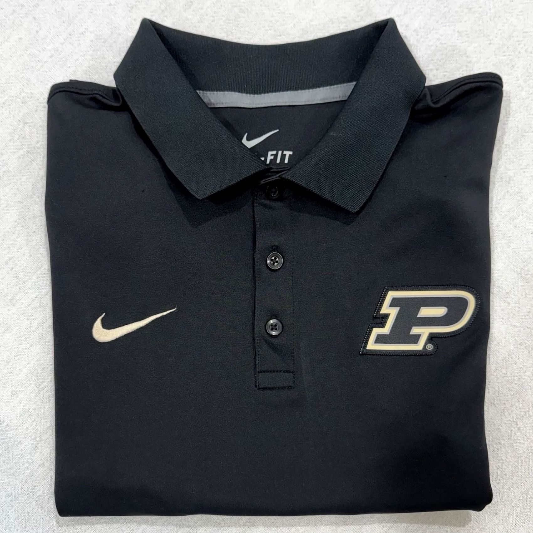 Nike Purdue Nike Dri-Fit Polo Shirt Men’s XL Fitted Black Size US XL / EU 56 / 4 - 7 Thumbnail